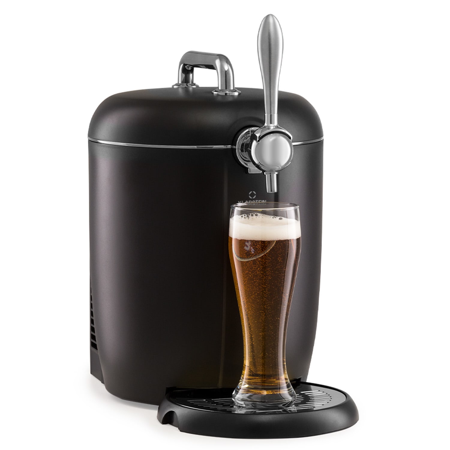 Système de tirage de bière Passau 6 l fût universel pompe à air comprimé 3 - 12 °C 65 W Noir / Argent Métallisé