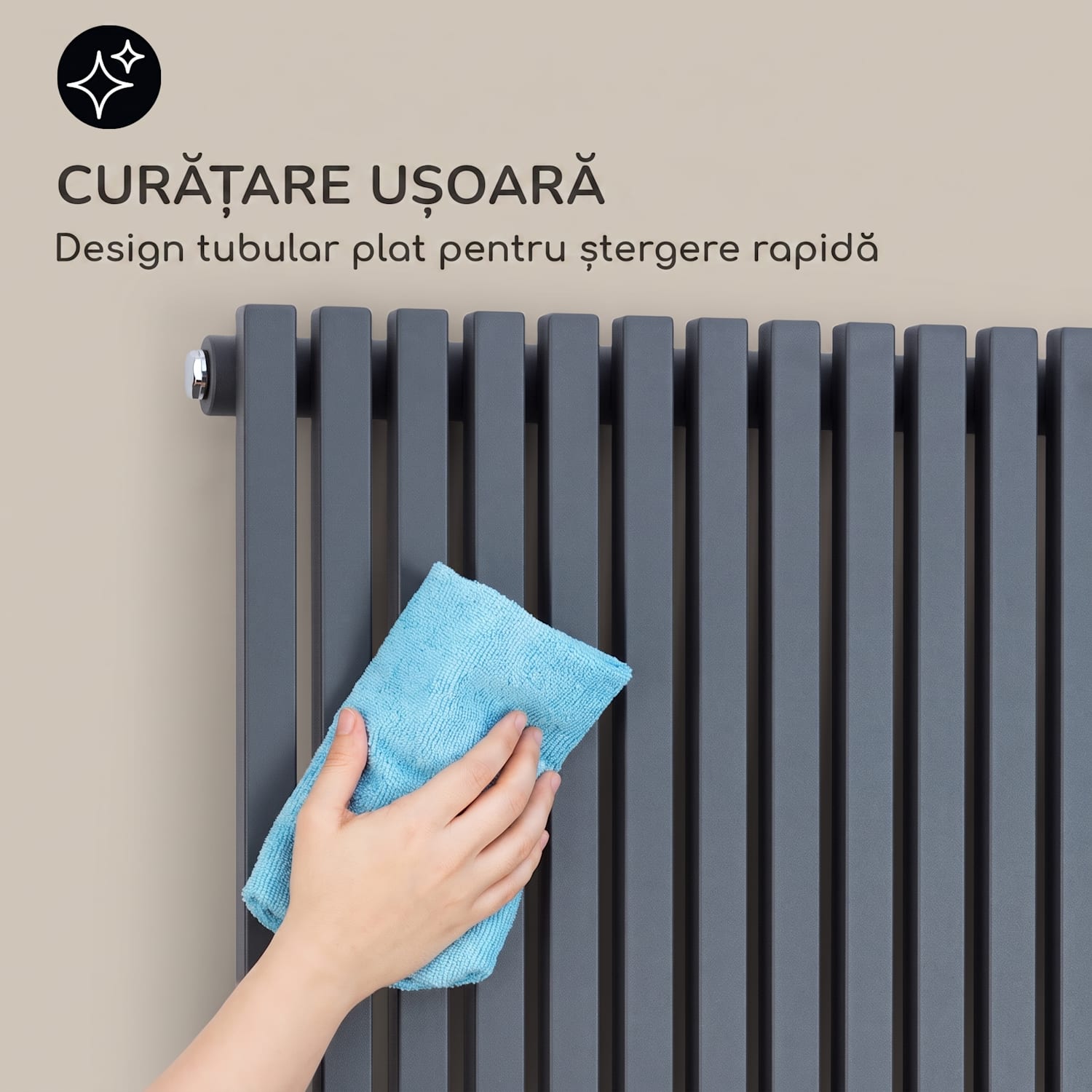 Delgado, 180 x 60, radiator, radiator de baie, radiator tubular, 1065 W, apă caldă, 1/2 180 x 60 cm | Antracit