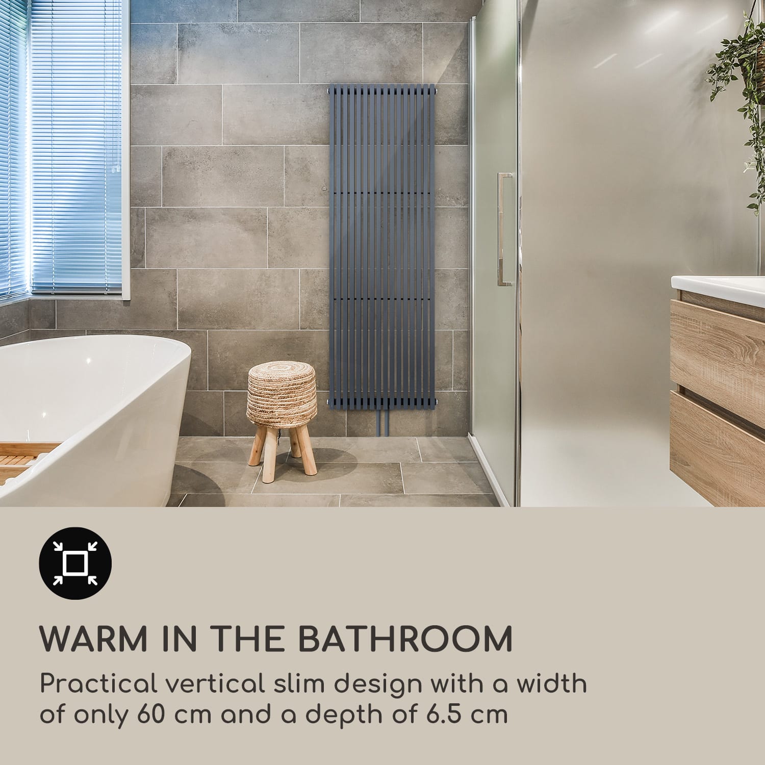 Radiador Delgado 180 x 60 Radiador para casa de banho Radiador tubular 1065 W de Aquecimento de água 1/2 180 x 60 cm | Antracite