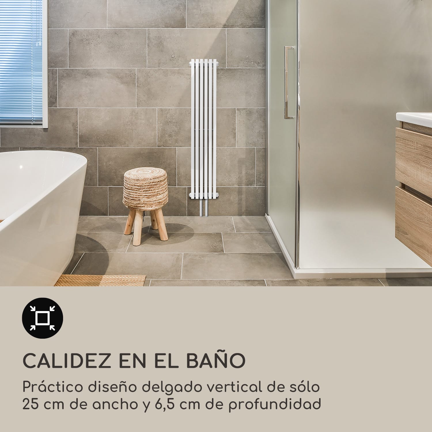 Radiador Delgado 120 x 25 Radiador de baño Radiador tubular 508 W Agua caliente 1/2 120 x 25 cm | Blanco