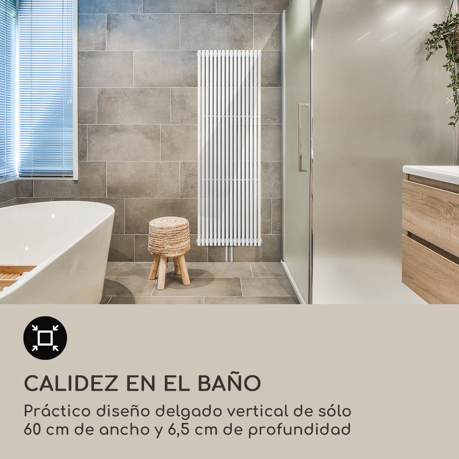 Radiador Delgado 180 x 60 Radiador de baño Radiador tubular 1065W Agua caliente 1/2 180 x 60 cm | Blanco
