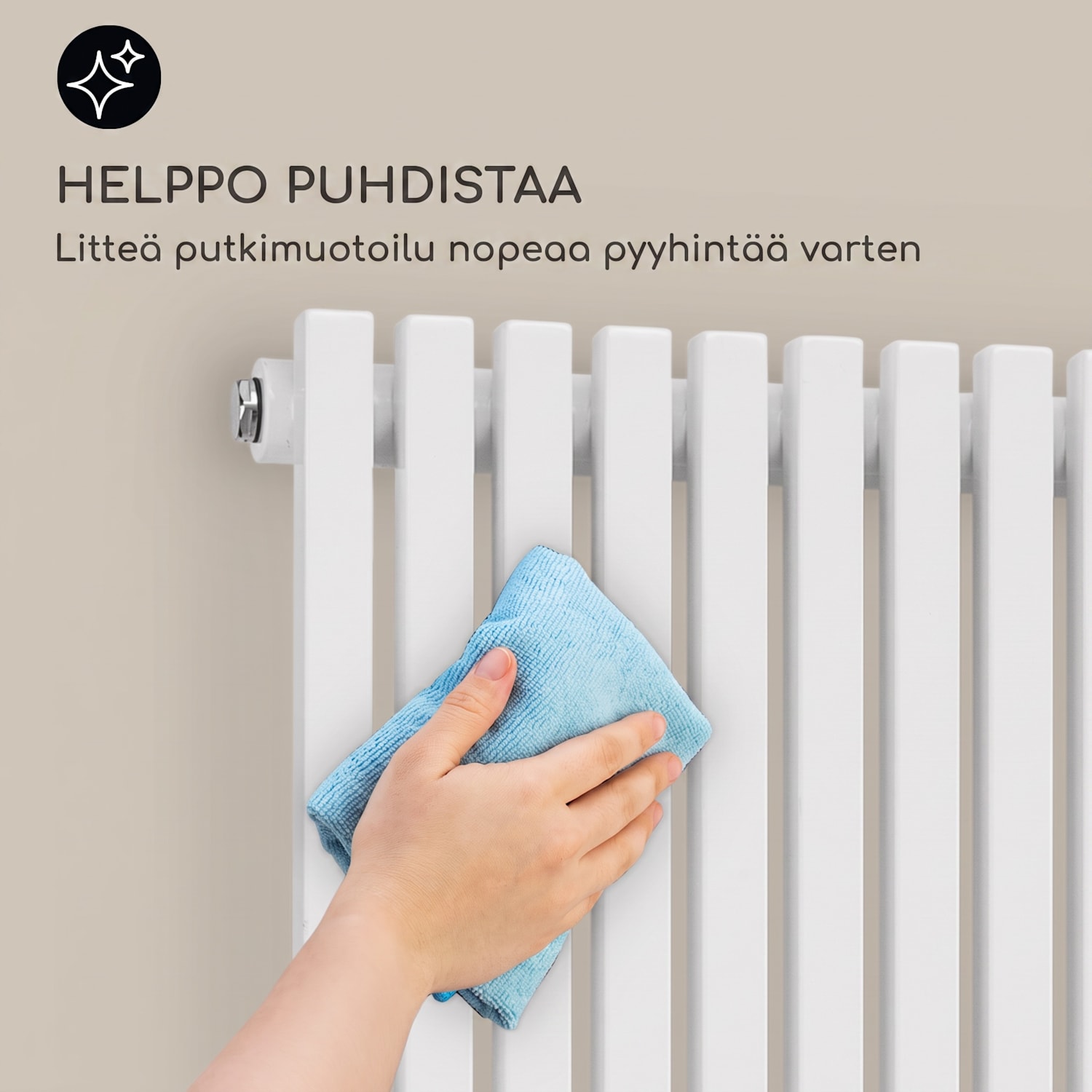 Delgado 180 x 60 patteri kylpyhuonelämmitin putkilämmitin 1065 W lämmin vesi 1/2 180 x 60 cm | Valkoinen