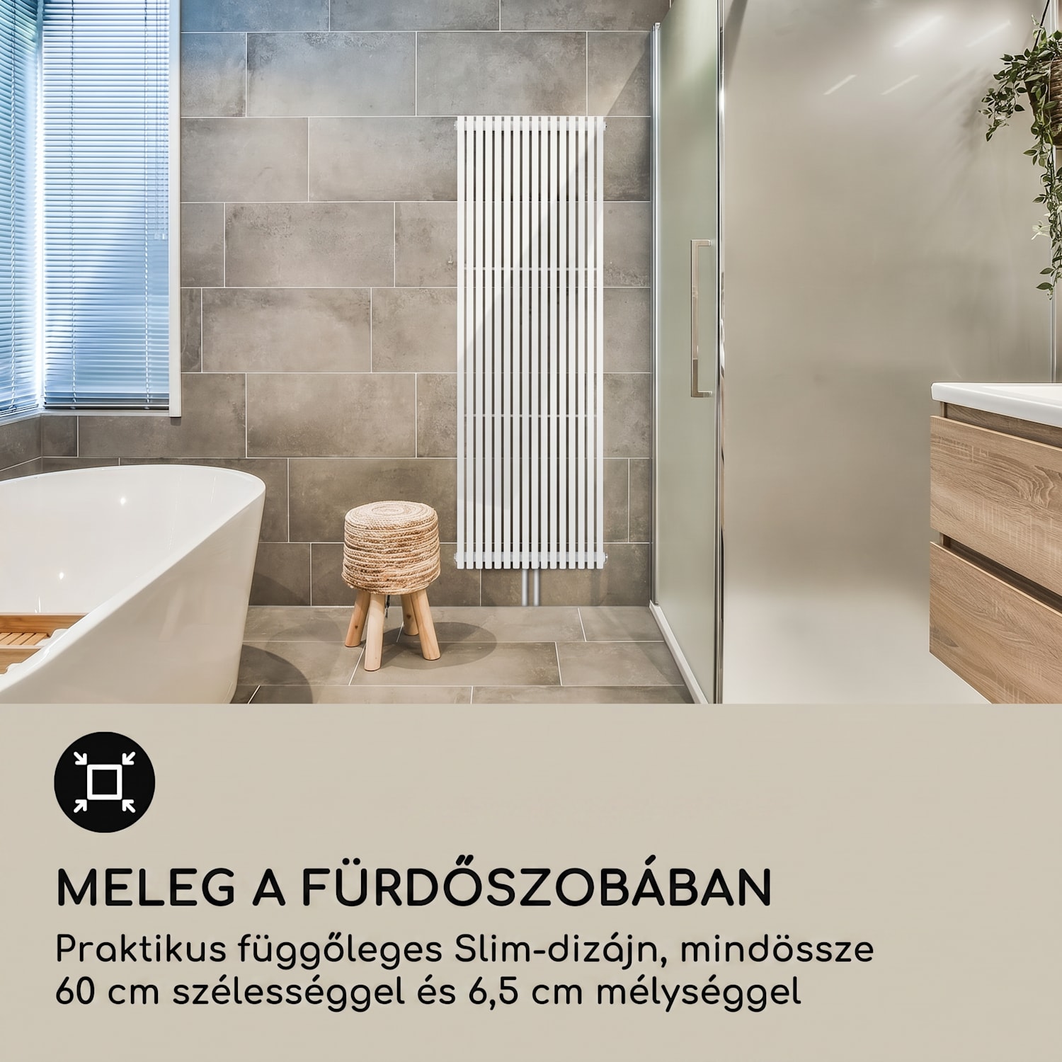 Delgado, radiátor, 180 x 60, 1065 W, fürdőszoba radiátor, csöves radiátor, meleg víz, 1/2 180 x 60 cm | Fehér