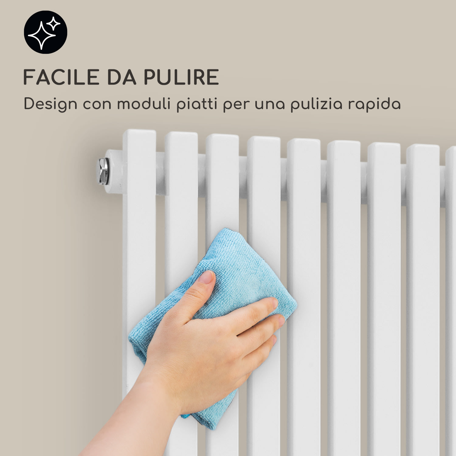 Delgado 180 x 60 - Radiatore, calorifero da bagno, 1065 W, acqua calda, 1/2" 180 x 60 cm | Bianco