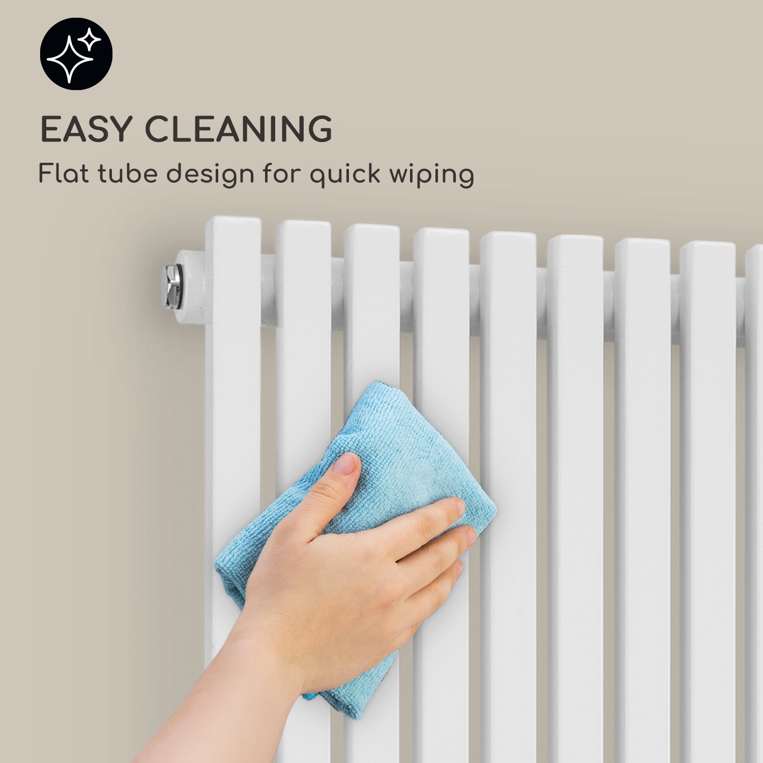 Delgado 180 x 60 Radiator Towel Heater Tubular Radiator 1065 W Hot Water 1/2 180 x 60 cm | White