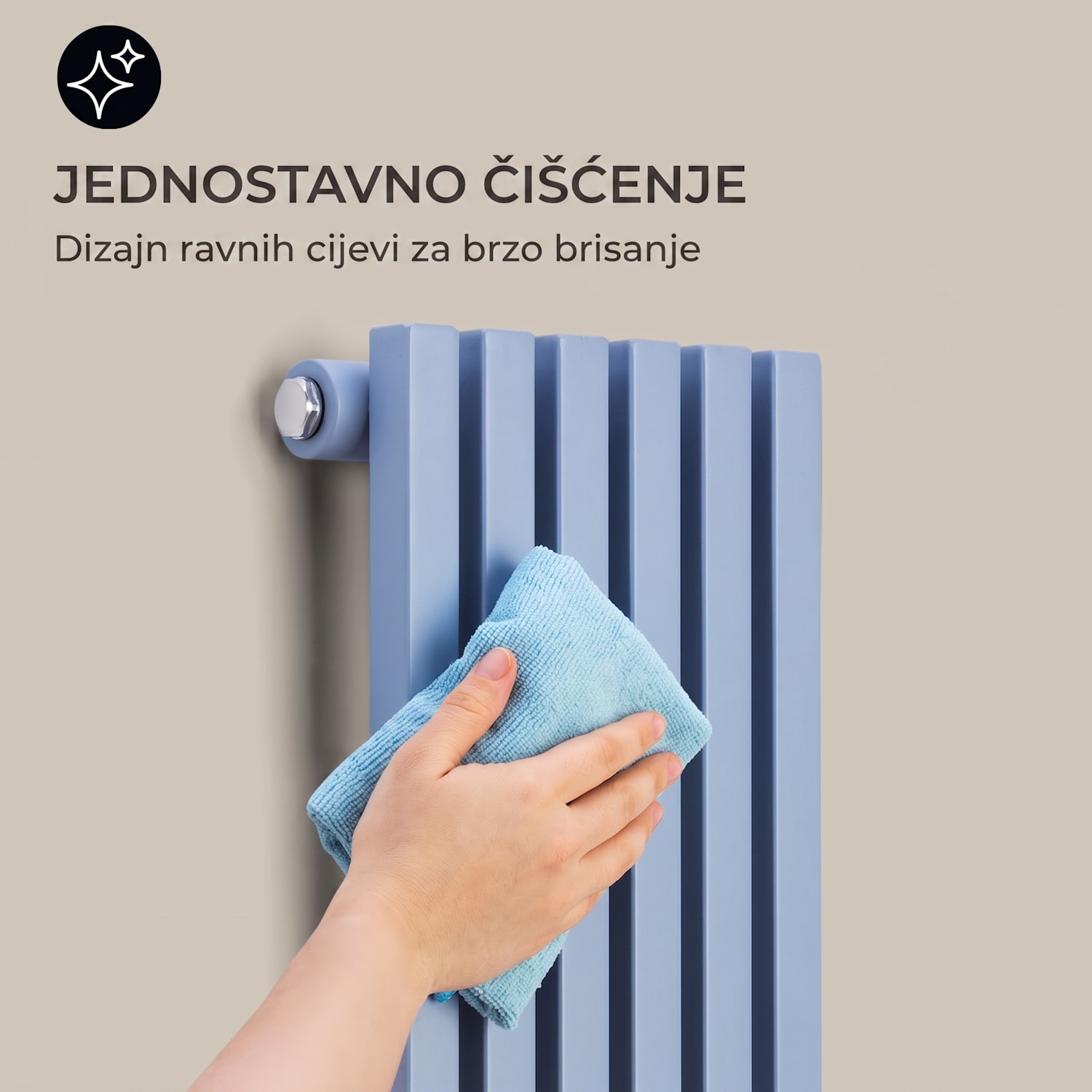 Delgado, 120 x 25, radijator, kupaonski radijator, cijevni radijator, 508 W, topla voda, 1/2 120 x 25 cm | Pepeljasto plava