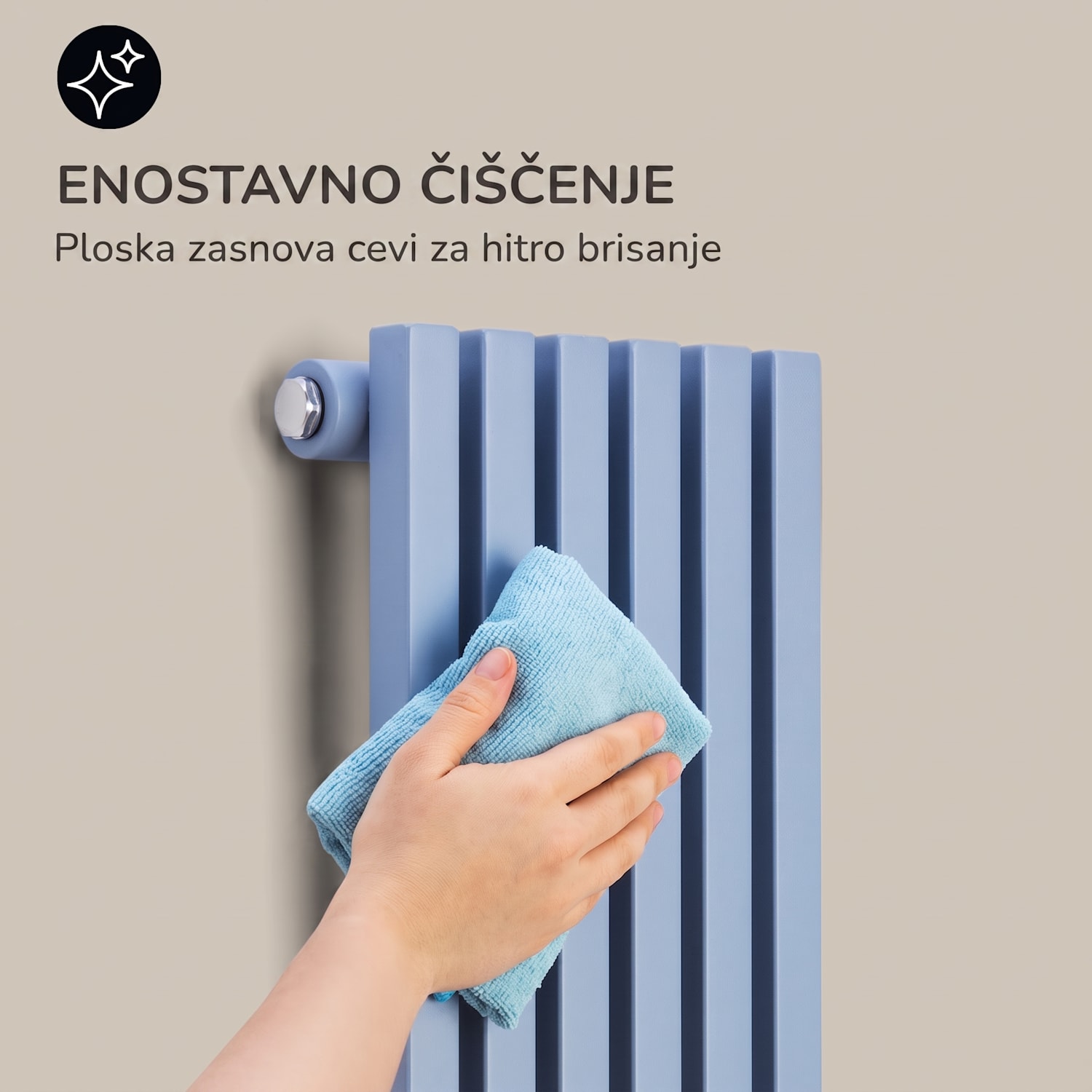 Delgado, 120 x 25, radiator, kopalniški radiator, cevni radiator, 508W, topla voda, 1/2 120 x 25 cm | Pepelno modra