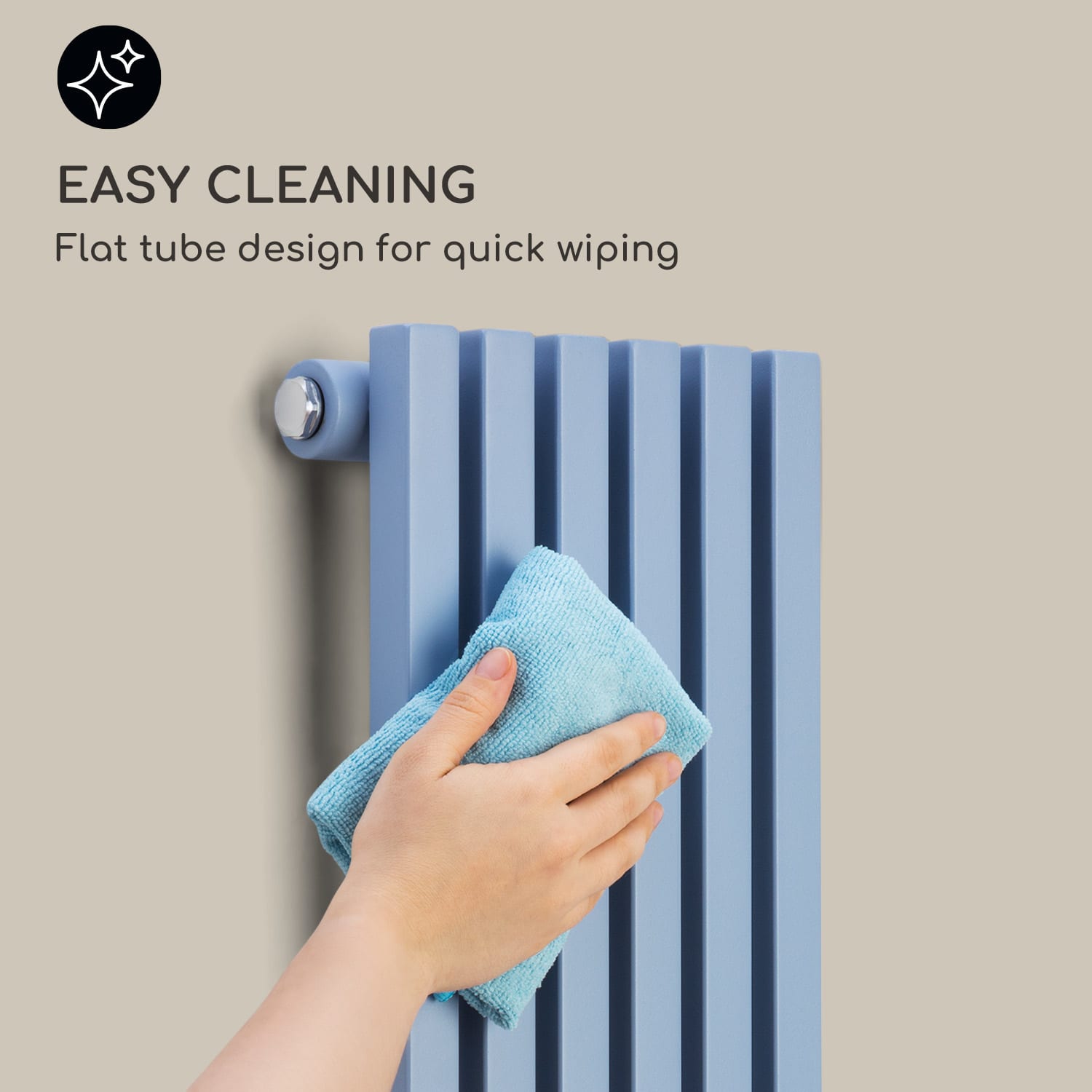 Delgado 120 x 25 Radiator Towel Heater Tubular Radiator 508 W Hot Water 1/2 120 x 25 cm | Ash Blue