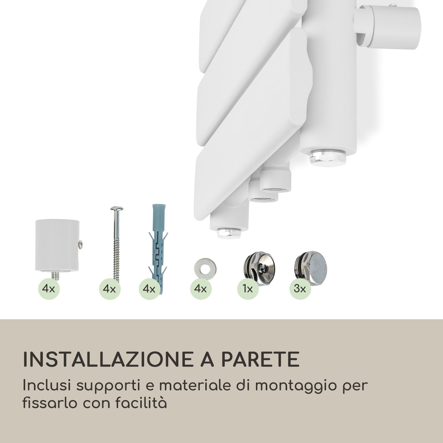 Fairmont 80 x 45 termosifone 375W acqua calda 3 portasciugamani 1/2 45 x 80 cm | Bianco