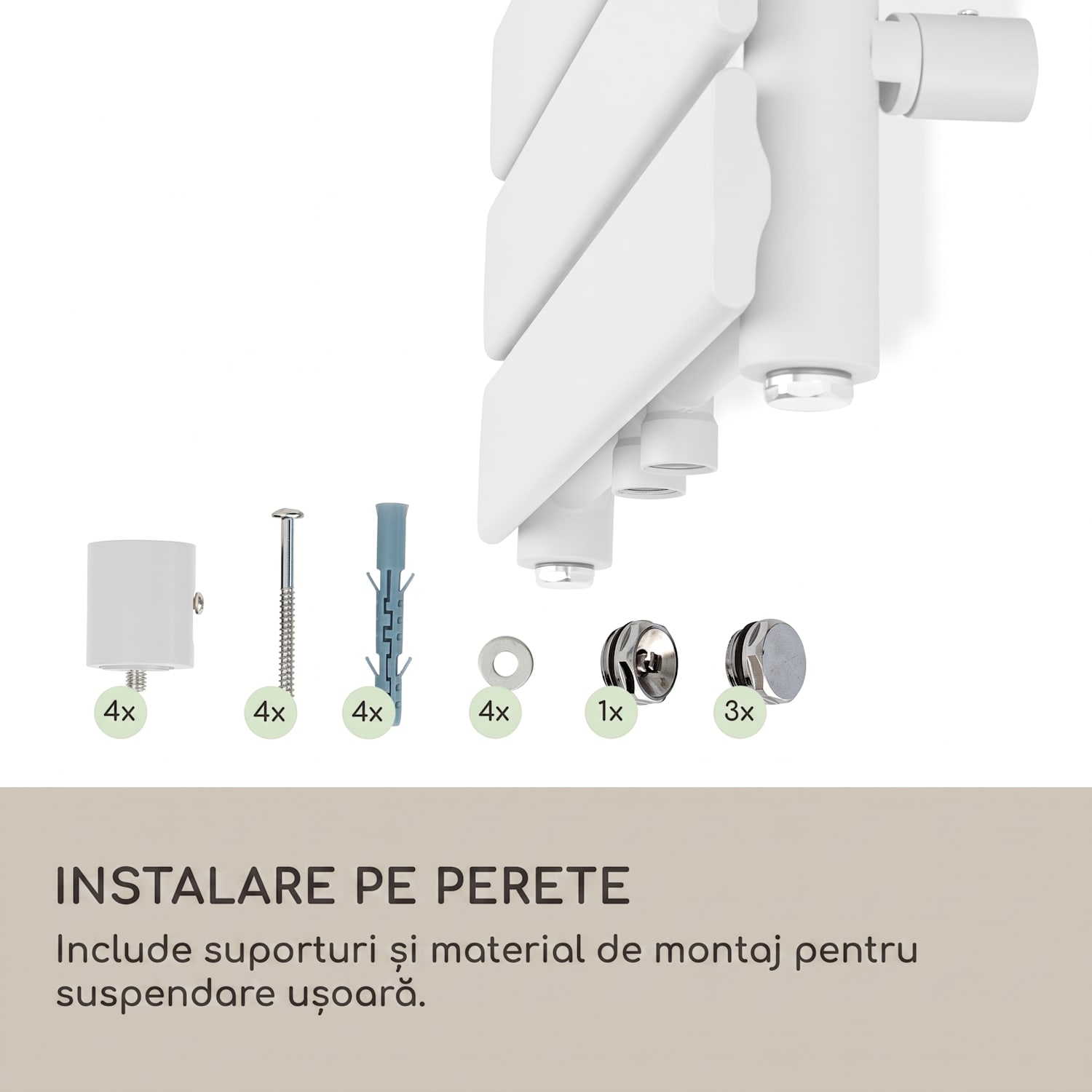 Fairmont, 80 x 45, radiator, 375 W, apă caldă, 3 suporturi pentru prosoape, 1/2 45 x 80 cm | Alb