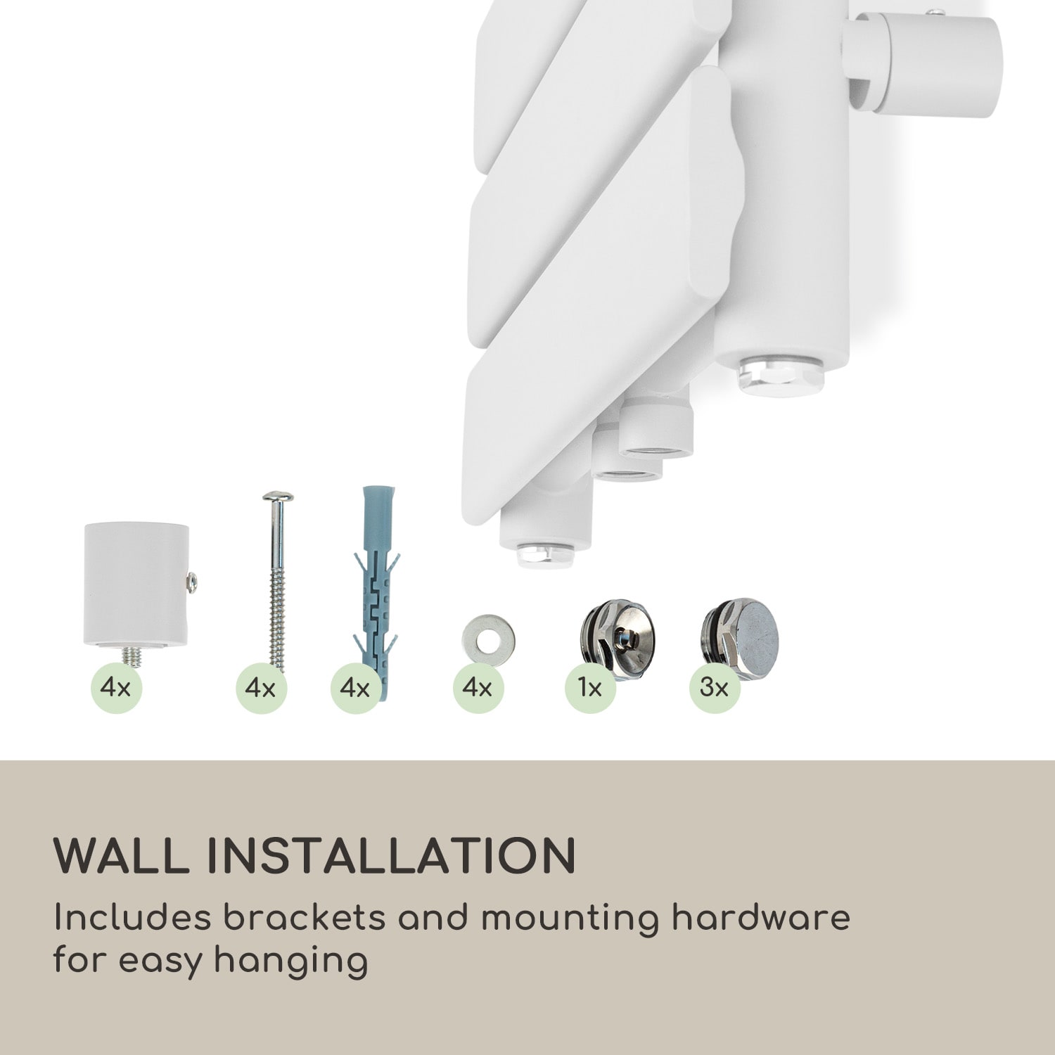 Fairmont 80 x 45 radiator 375W hot water 3 towel holders 1/2 45 x 80 cm | White