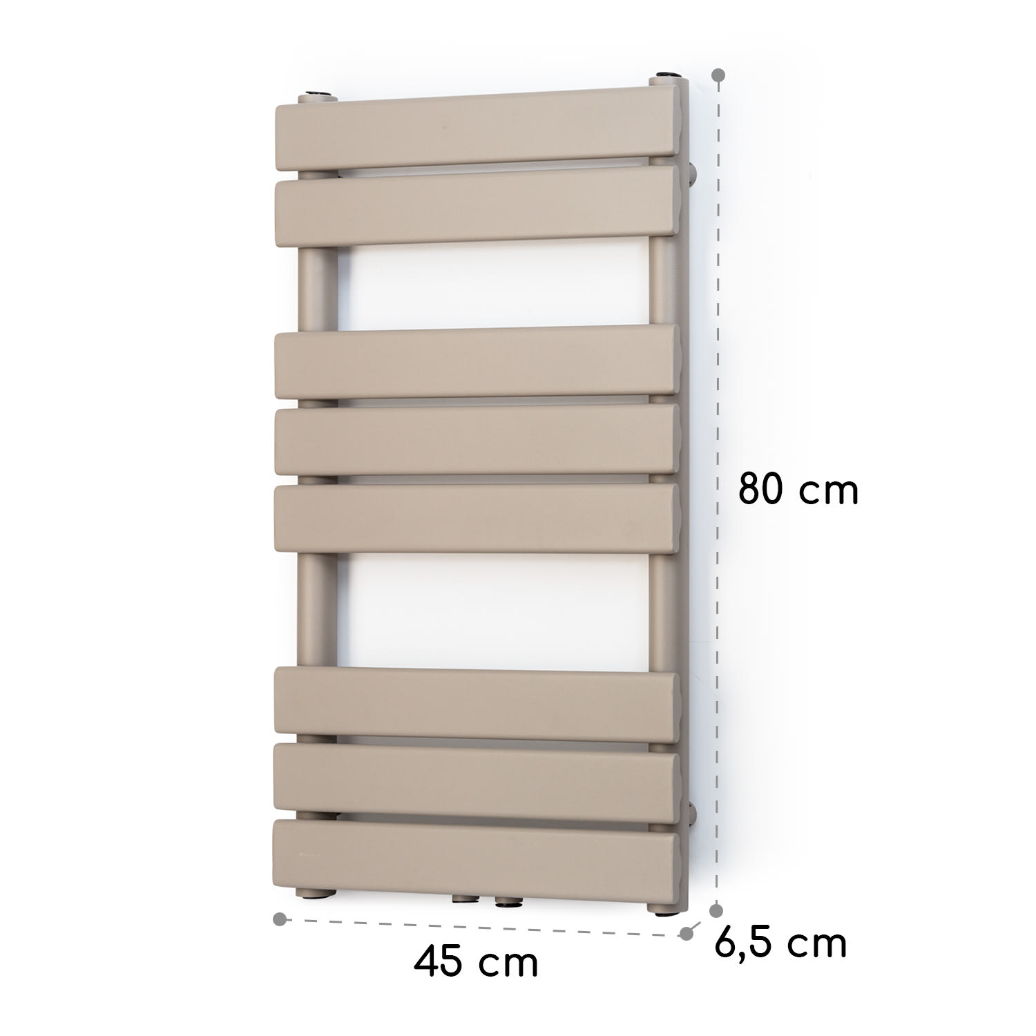 Fairmont, grzejnik łazienkowy, 80 x 45 cm, 375 W, ciepła woda, 3 uchwyty na ręczniki, 1/2 45 x 80 cm | Piasek