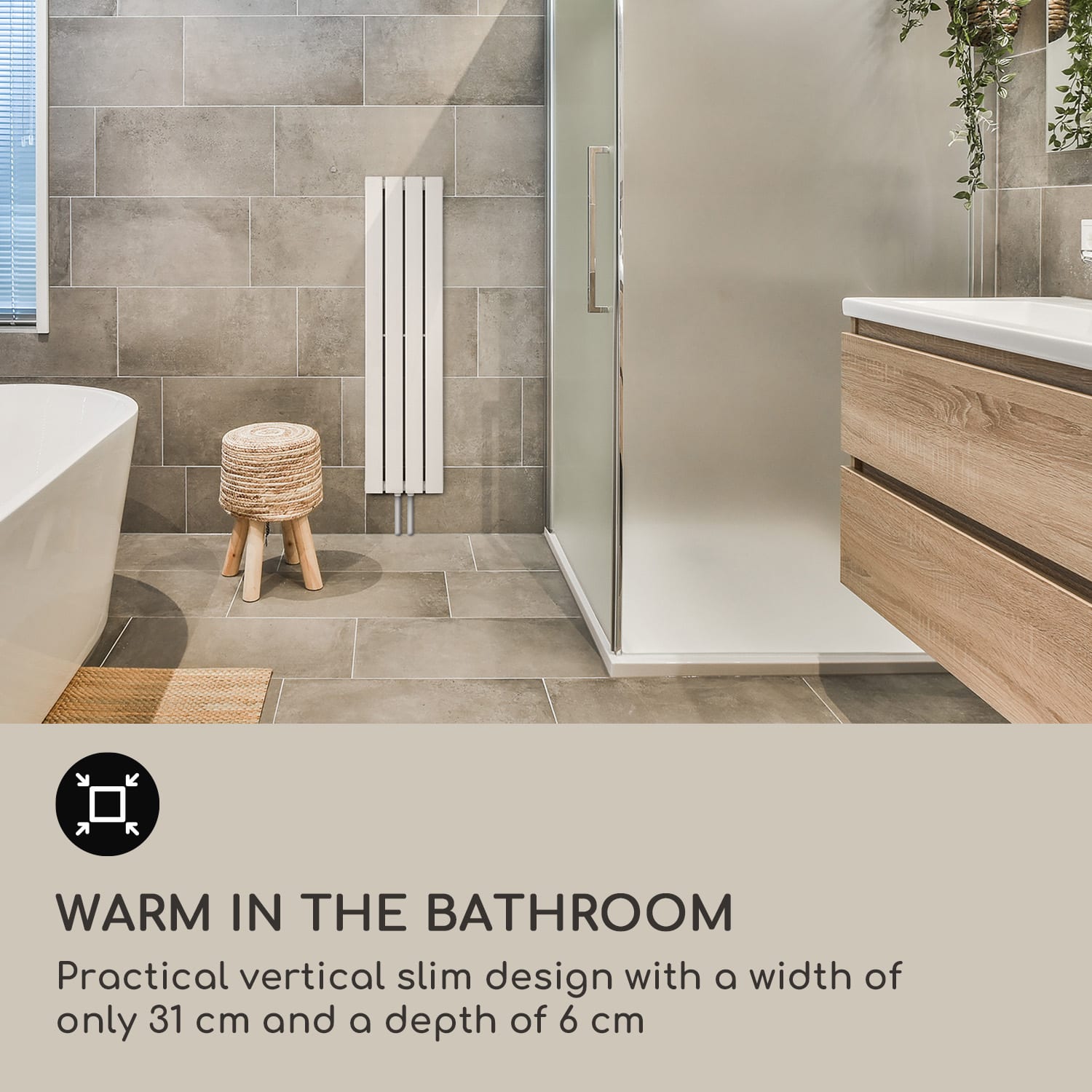 Ontario, radiator, 120 x 30, montare pe perete, 380 W 30 x 120 cm | o linie | Alb