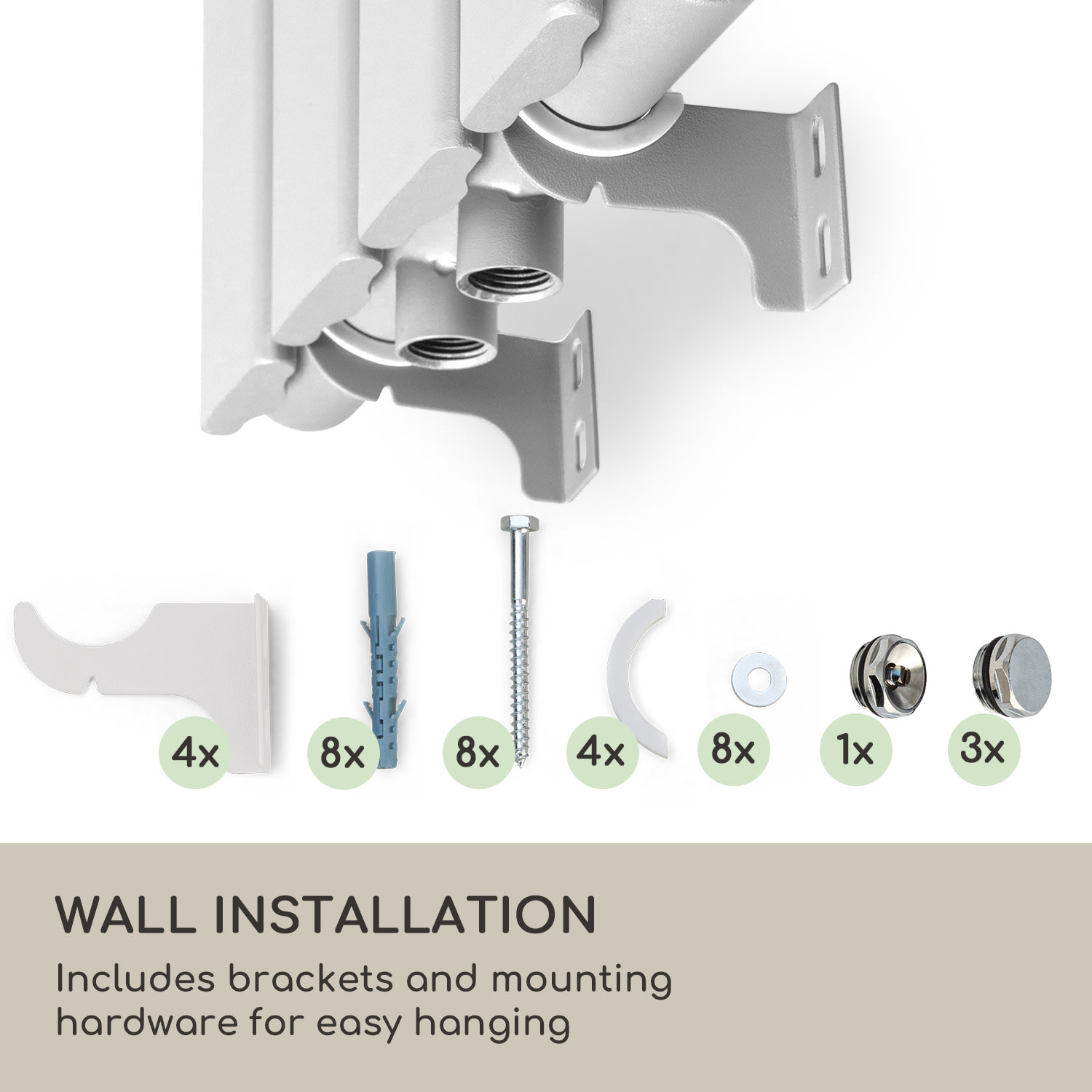 Ontario 120 x 30 radiator 1/2" side connection wall installation 380 watts 30 x 120 cm | single row | White