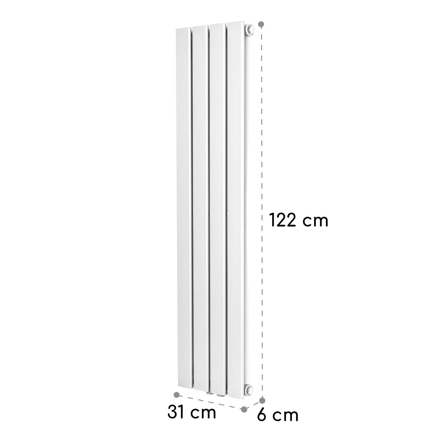 Ontario, radiator, 120 x 30, montare pe perete, 380 W 30 x 120 cm | o linie | Alb