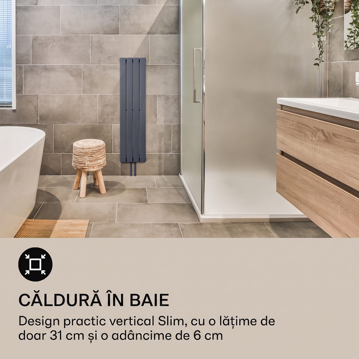 Ontario, radiator, 120 x 30, montare pe perete, 380 W 30 x 120 cm | o linie | Antracit