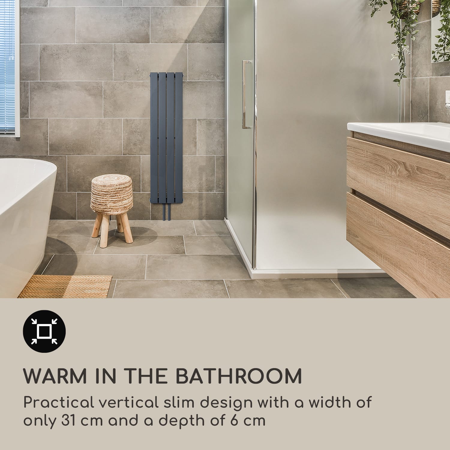 Ontario 120 x 30 radiator 1/2" side connection wall installation 380 watts 30 x 120 cm | single row | Anthracite