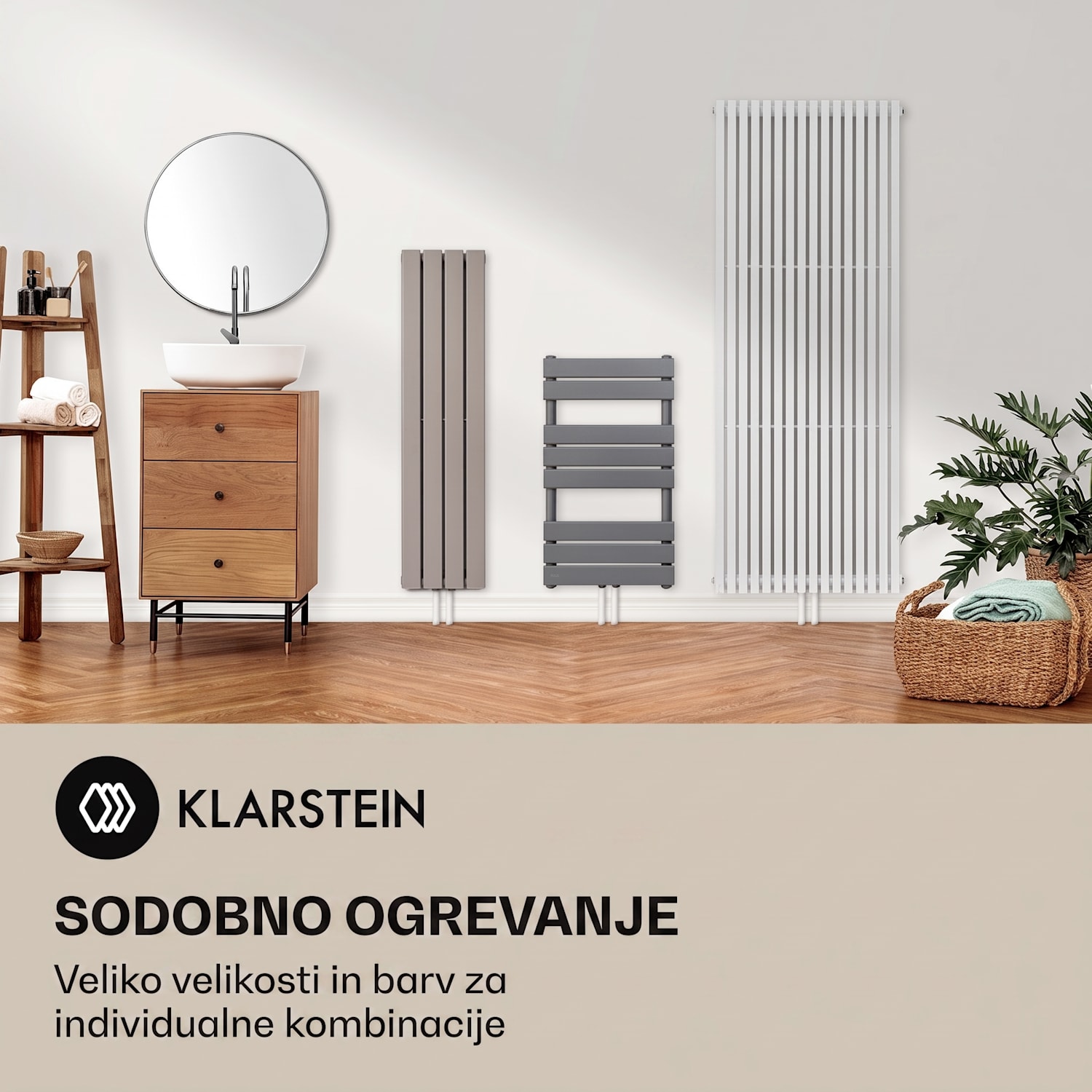 Ontario, radiator, 120 x 30, stenska montaža, 380 W 30 x 120 cm | ena vrstica | Pesek