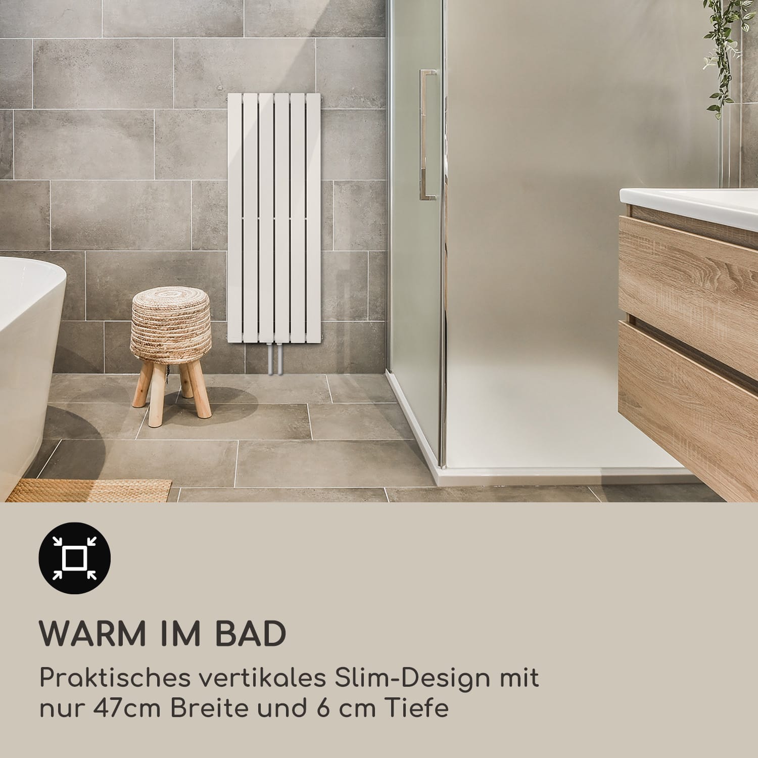 Ontario 120x45 Heizkörper 1/2" Seitenanschluss Wandinstallation 485 W 45 x 120 cm | einreihig | Weiß