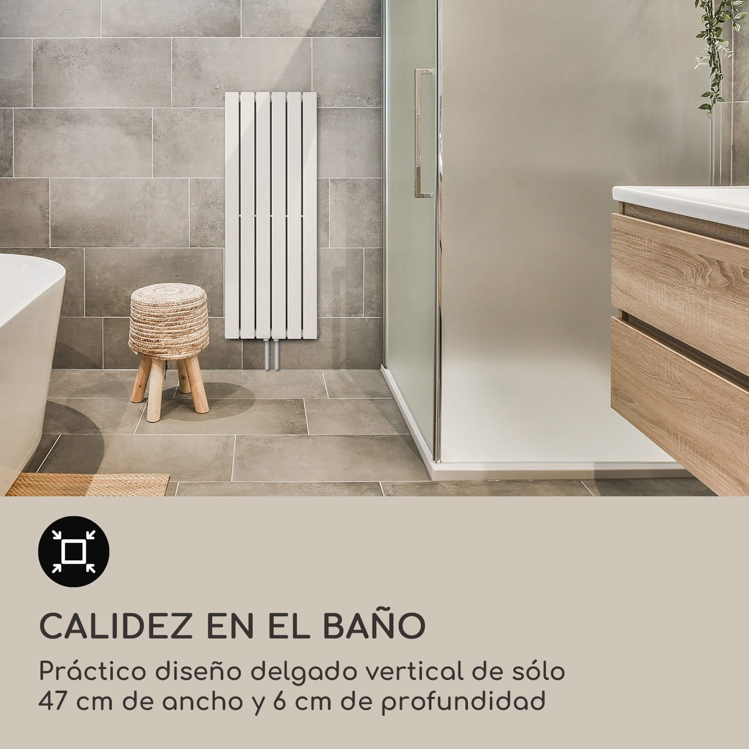 Radiador Ontario 120x45 1/2" conexión lateral instalación en pared 485 W 45 x 120 cm | una sola fila | Blanco