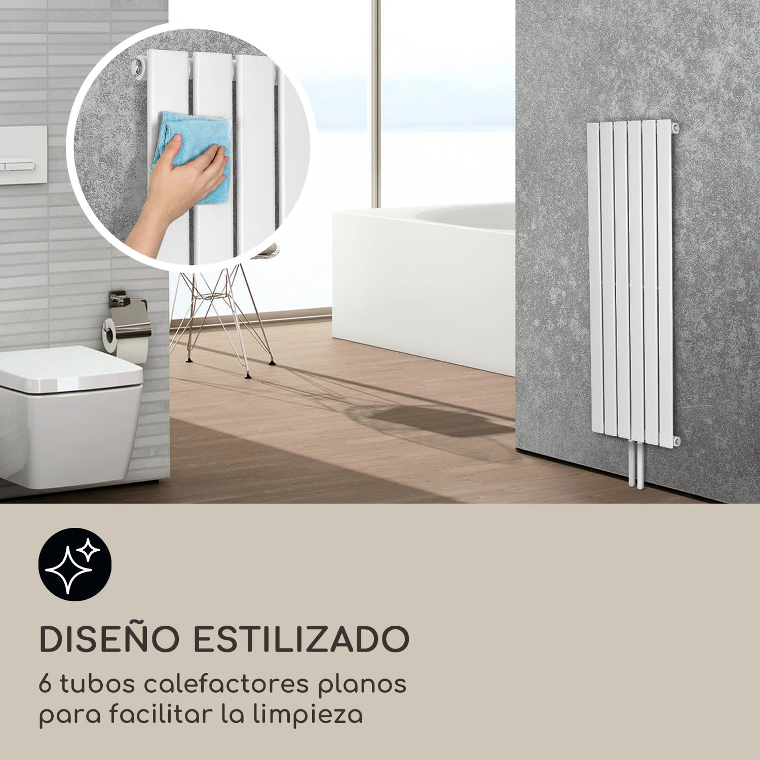 Radiador Ontario 120x45 1/2" conexión lateral instalación en pared 485 W 45 x 120 cm | una sola fila | Blanco