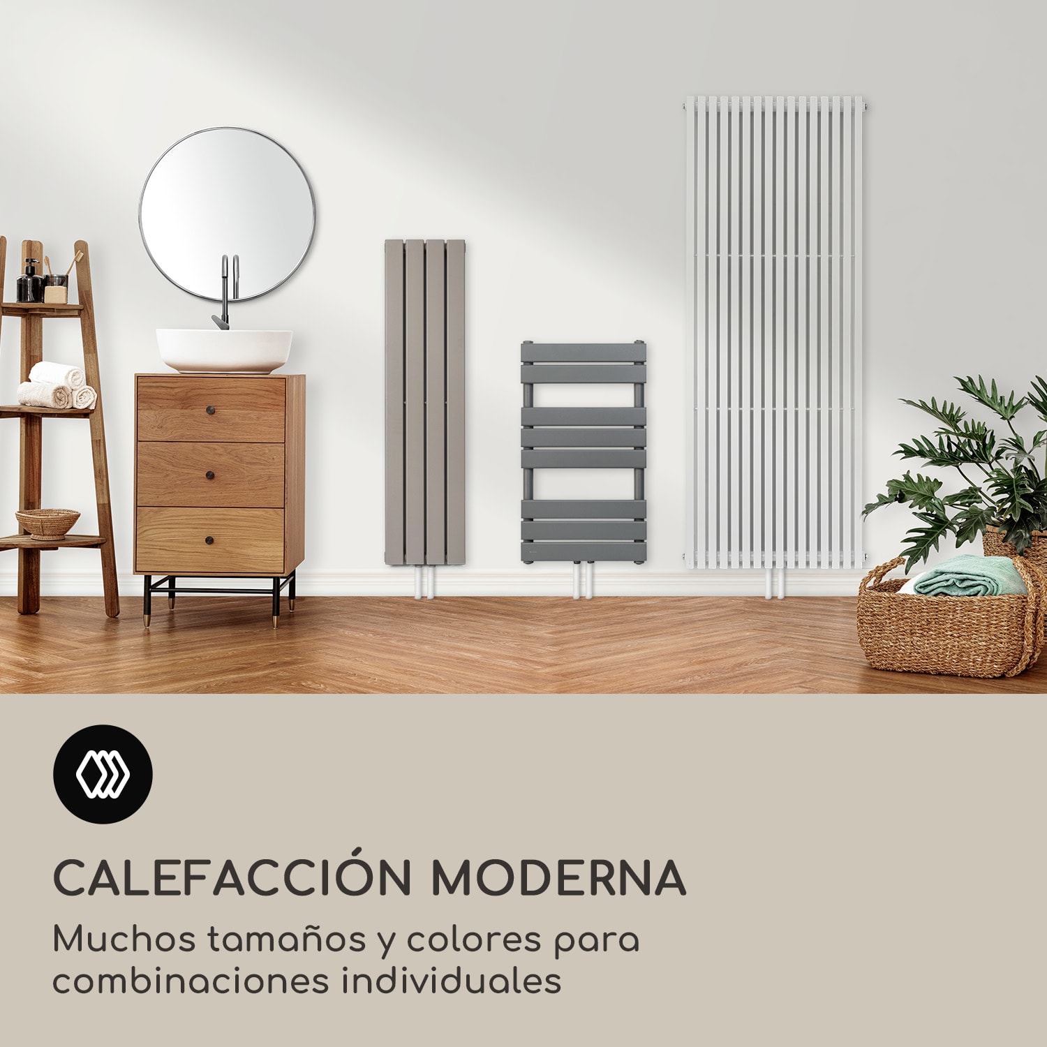 Radiador Ontario 120x45 1/2" conexión lateral instalación en pared 485 W 45 x 120 cm | una sola fila | Blanco