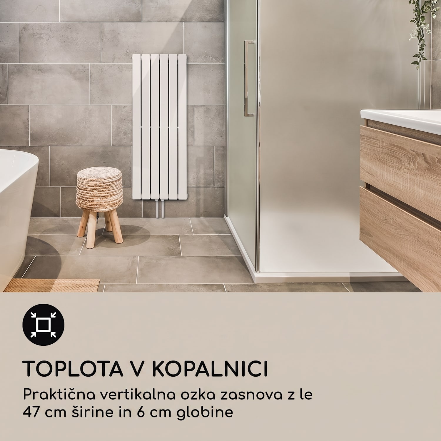 Ontario, radiator, 120 x 45, stenska montaža, 485 W 45 x 120 cm | ena vrstica | Bela