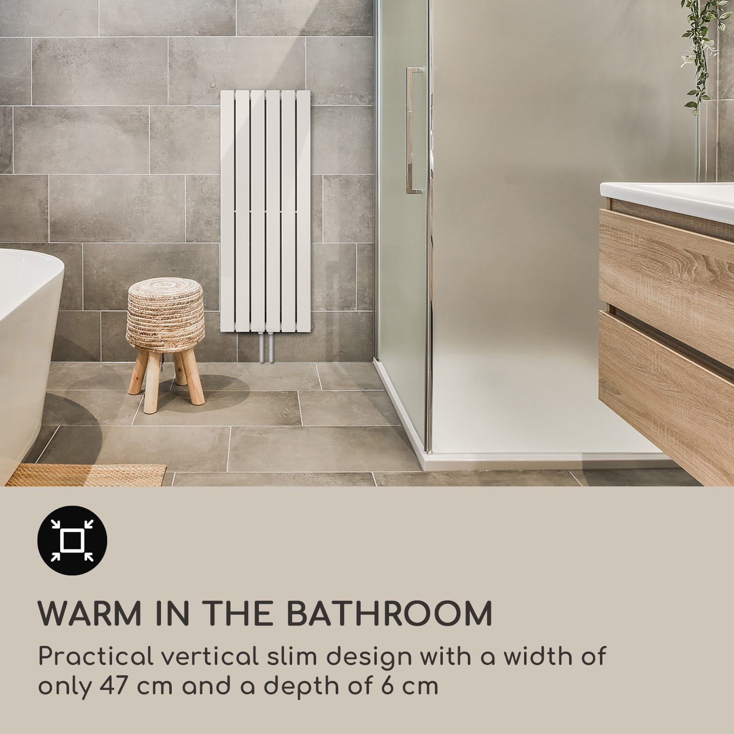 Ontario, radiátor, 120 x 45, 485 W, falra szerelhető 45 x 120 cm | egy sor | Fehér