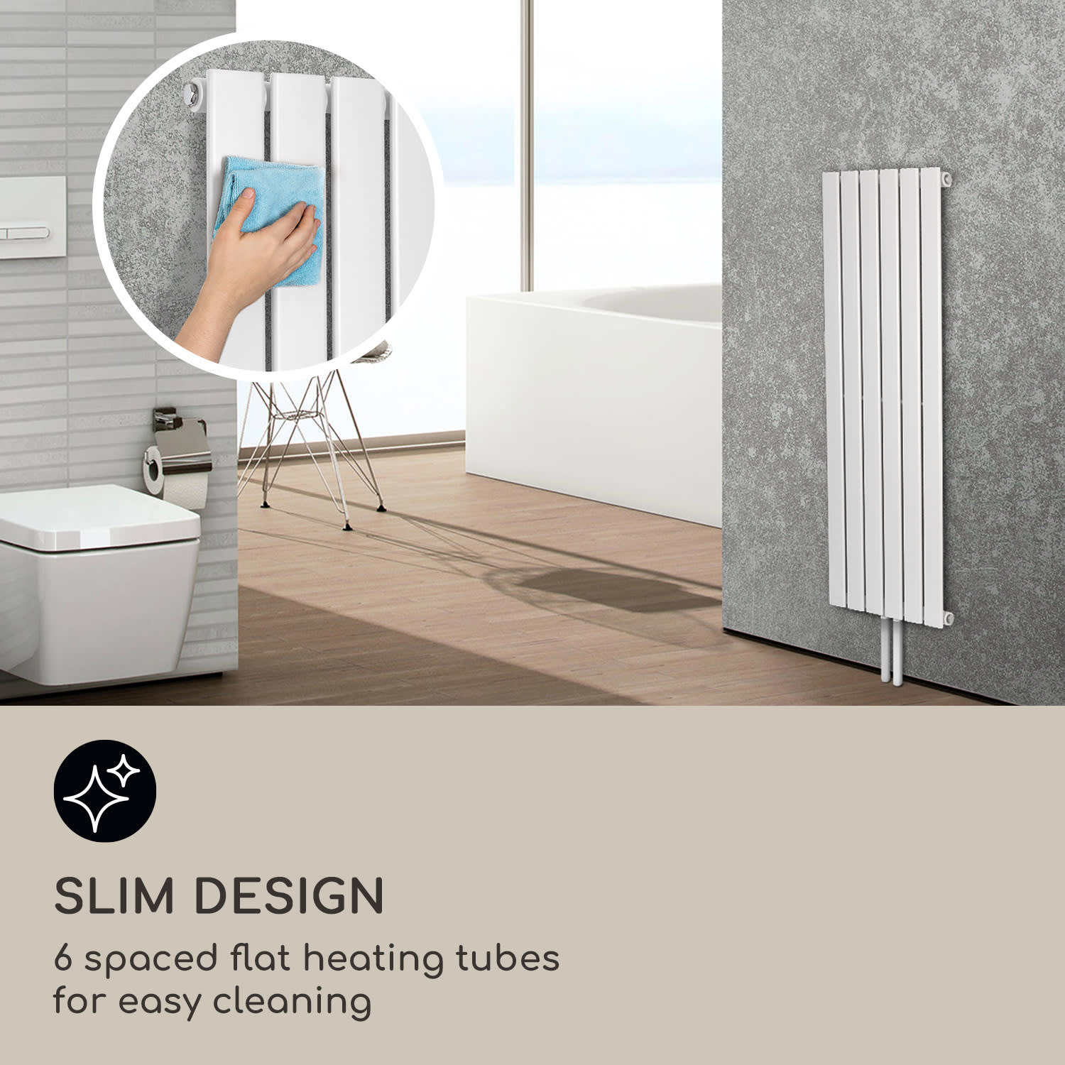 Ontario, radiátor, 120 x 45, 485 W, falra szerelhető 45 x 120 cm | egy sor | Fehér