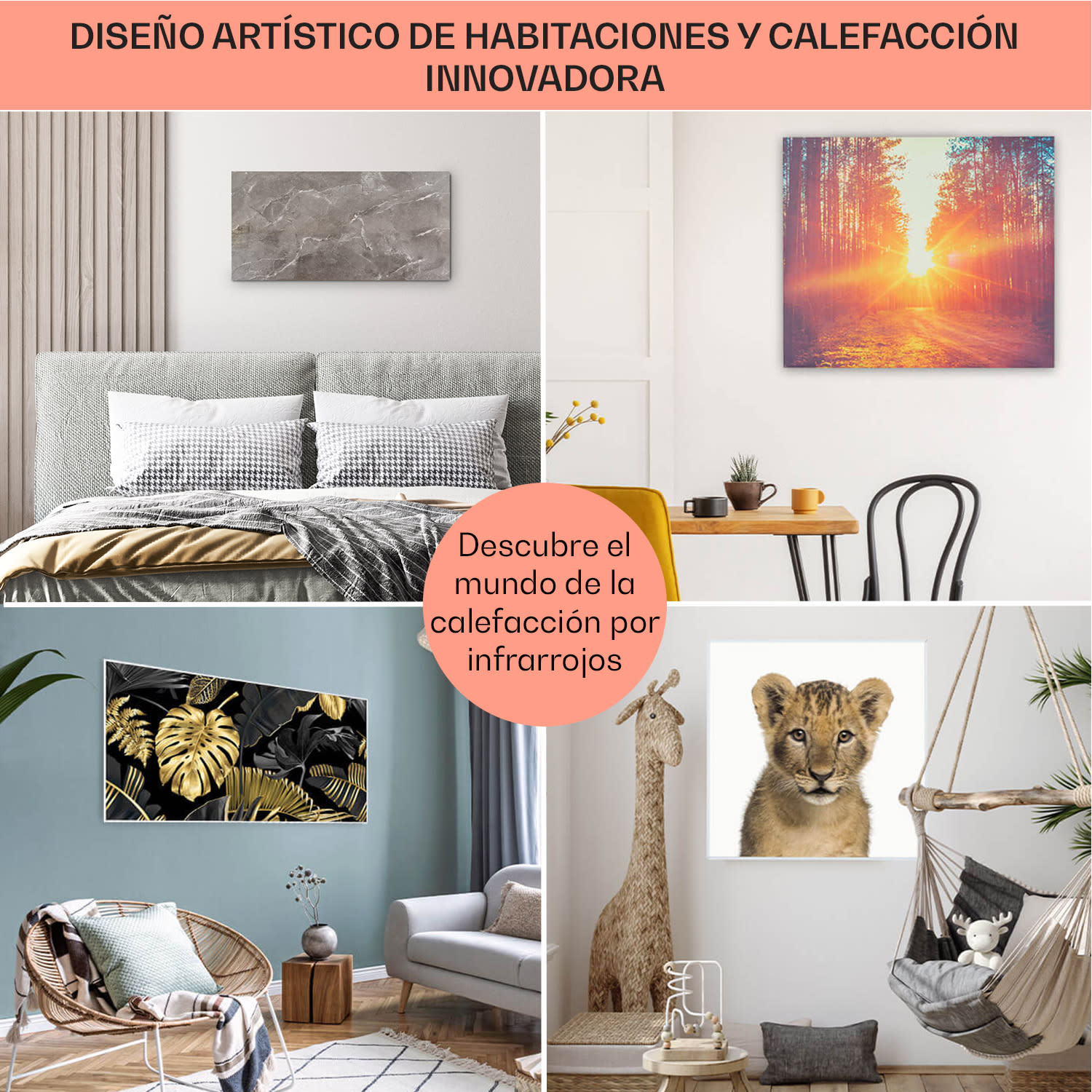 Calentador infrarrojo Santorini Smart 60cm 500 W Temporizador semanal IP24 60 x 60 cm | Mármol de Breccia Gris