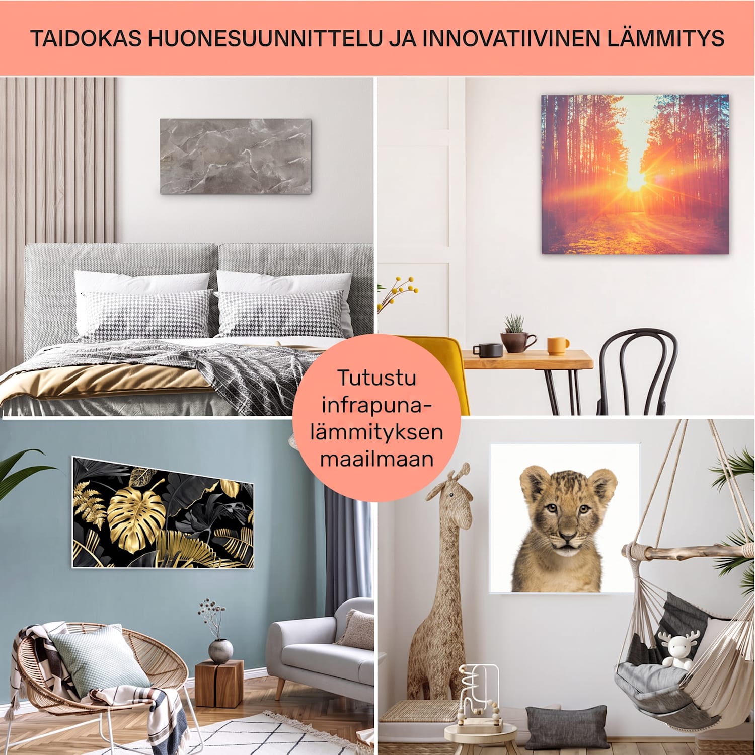 Santorini Smart -infrapunalämmitin 60x60cm 500W viikkoajastin IP24 60 x 60 cm | Harmaa Breksiamarmori