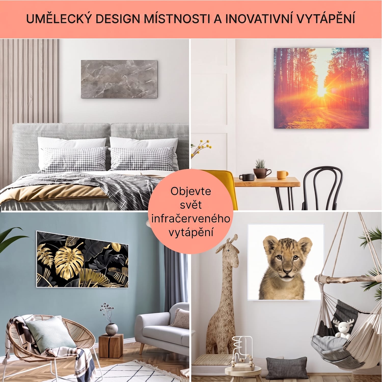 Santorini Smart, infračervený ohřívač, 60 x 60 cm, 500 W, týdenní časovač, IP24 500 W