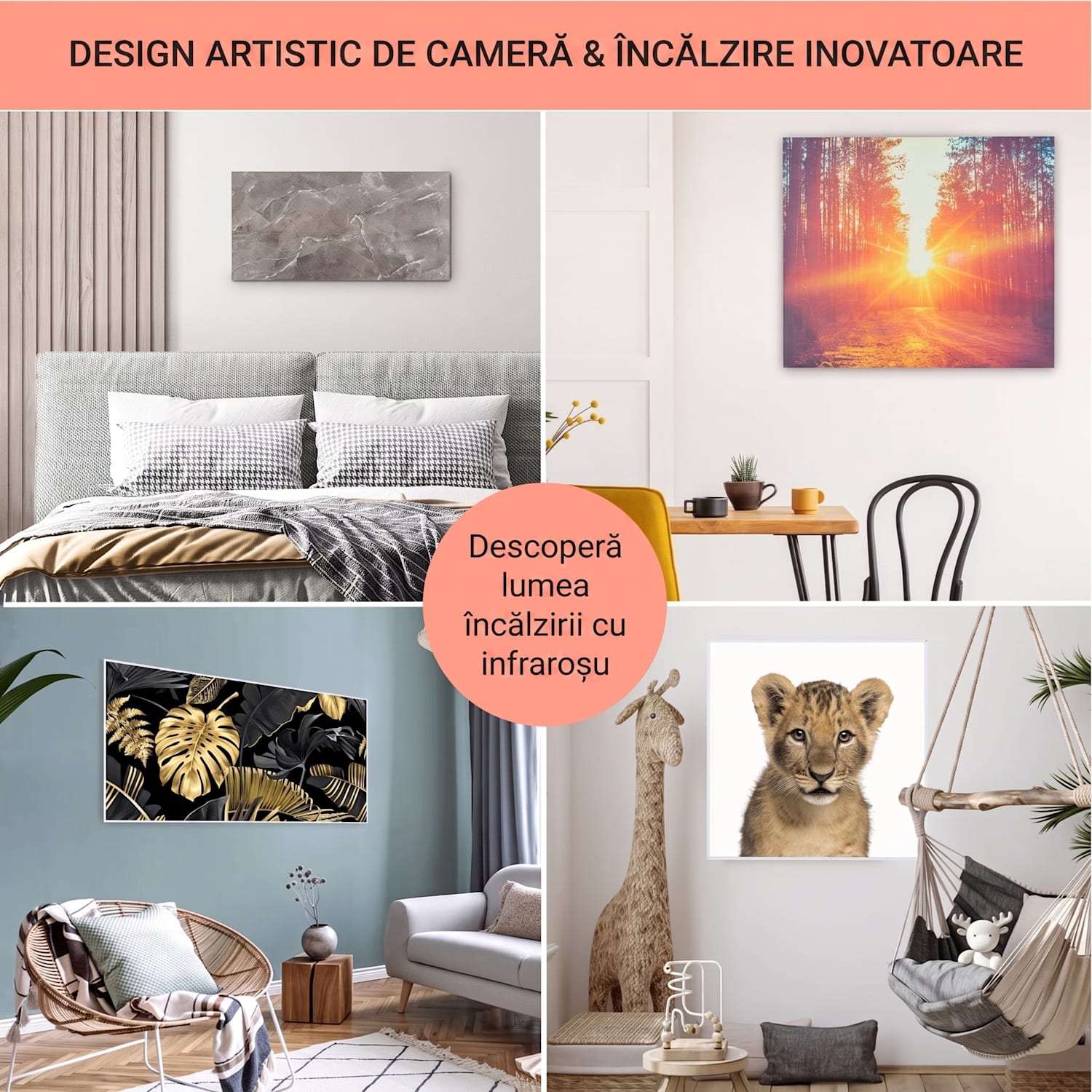 Santorini Smart, încălzitor cu infraroșu, 60 x 60 cm, 500 W, cronometru săptămânal, IP24 