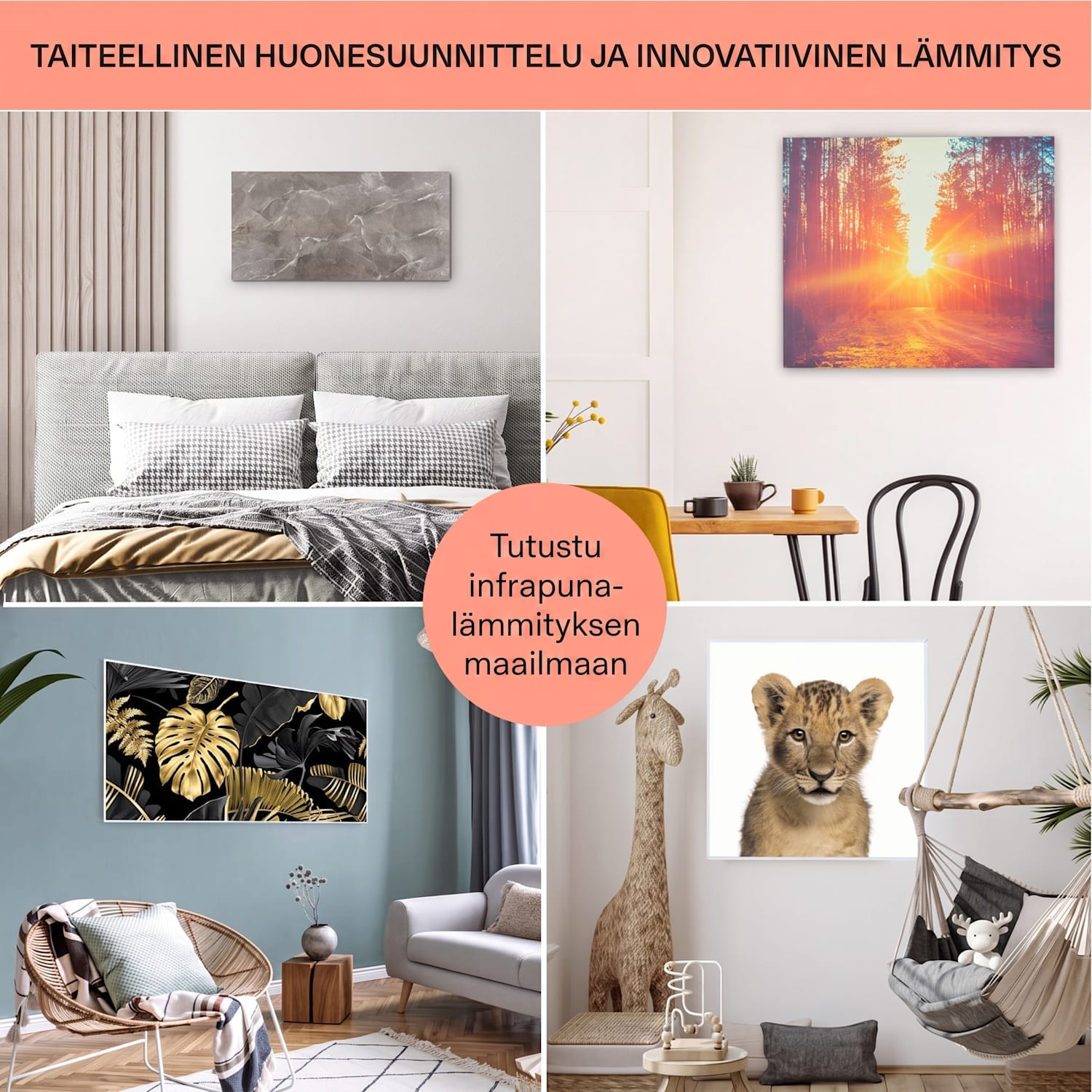 Santorini Smart -infrapunalämmitin 120x60cm 1000W viikkoajastin IP24 1000 W