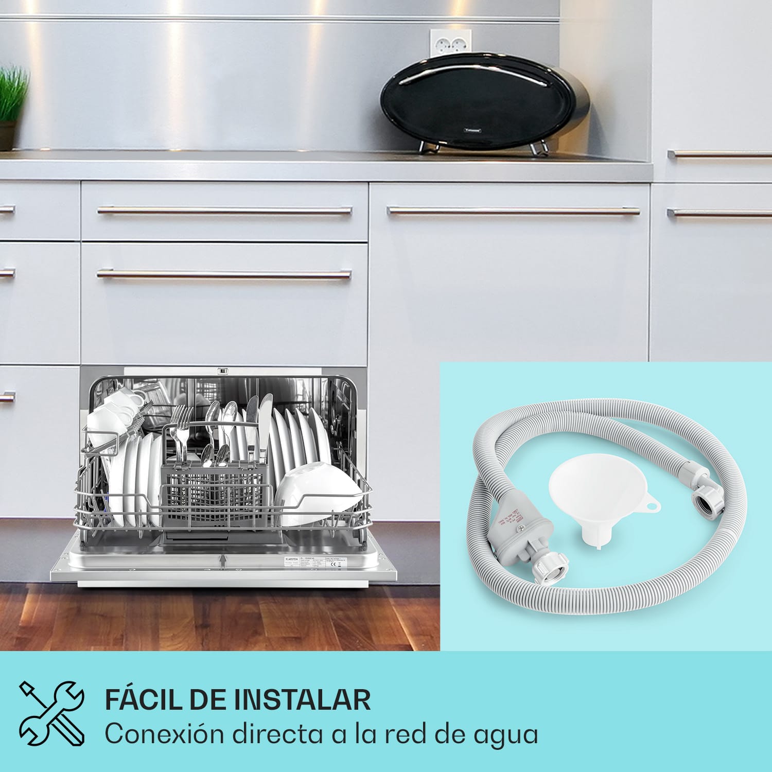 Havasia UV 6 Lavavajillas Luz UV Independiente 1380W Plata Metálica