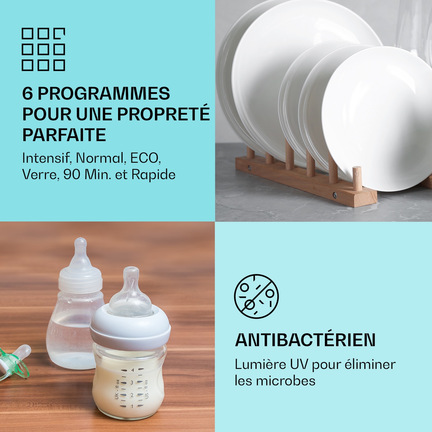 Havasia UV 6 vaatwasser UV-licht vrijstaand 1380W Zwart