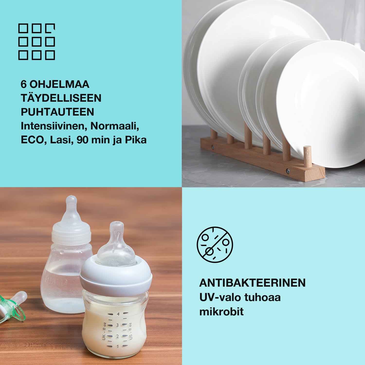 Havasia Flow UV 6 Secret integroitava astianpesukone UV-valo 6 ohjelmaa 