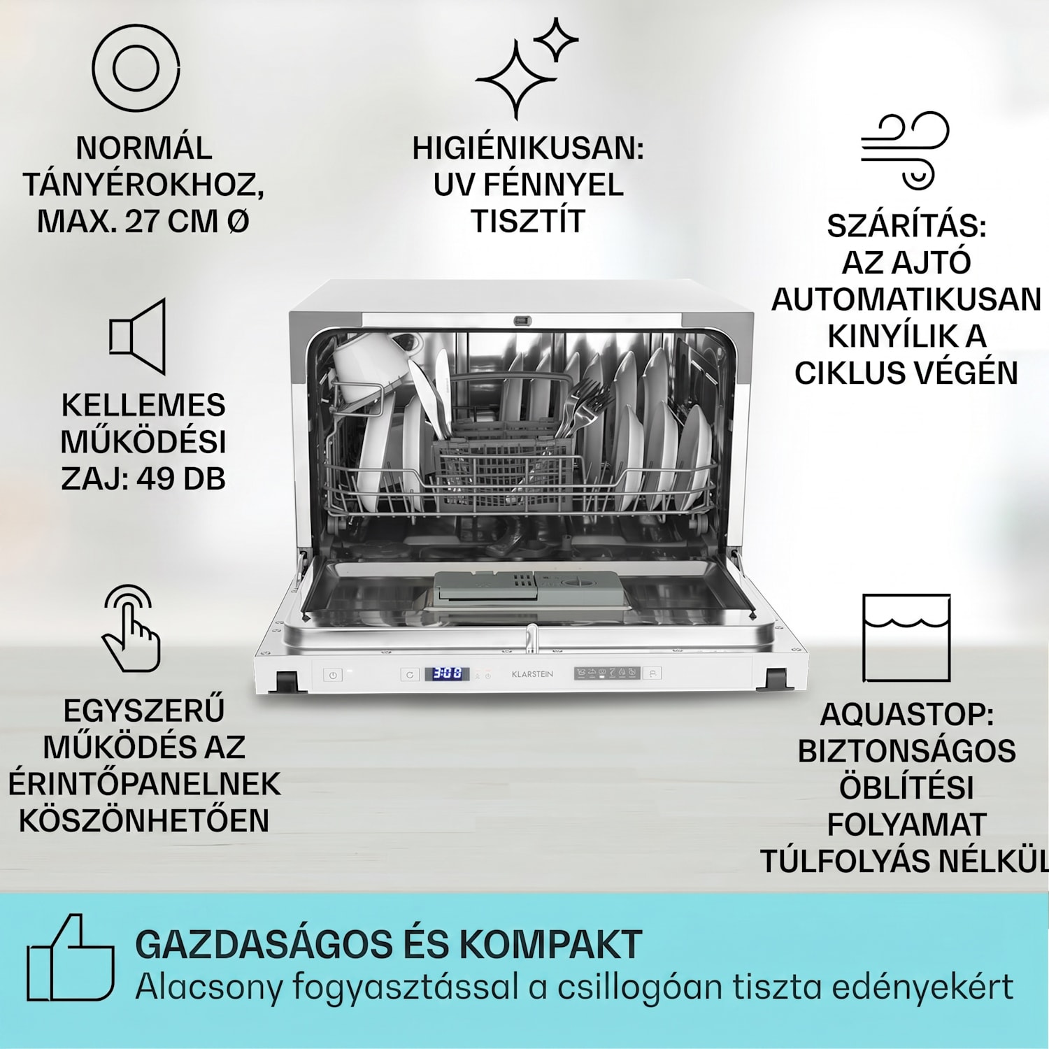 Havasia Flow UV 6 Secret, beépített mosogatógép, UV fény, 6 program 