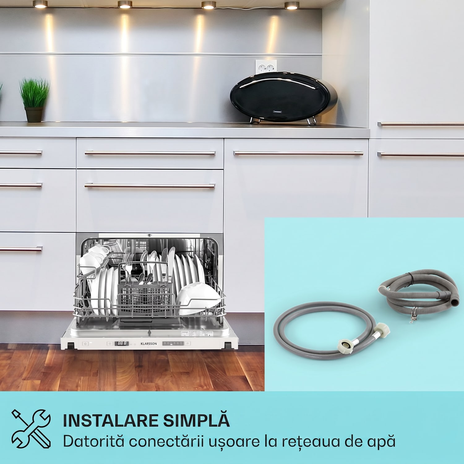 Havasia Flow UV 6 Secret, mașina de spălat vase încorporată, lumină UV, 6 programe 