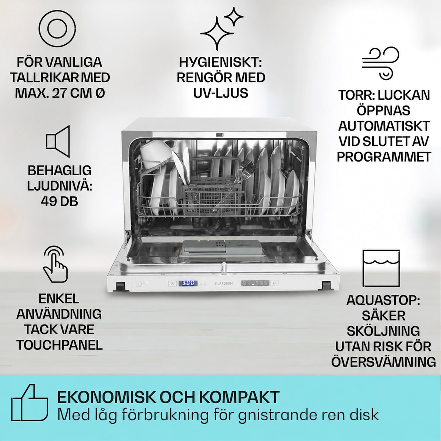 Havasia Flow UV 6 Secret Diskmaskin för inbyggnad UV-lampa 6 program 