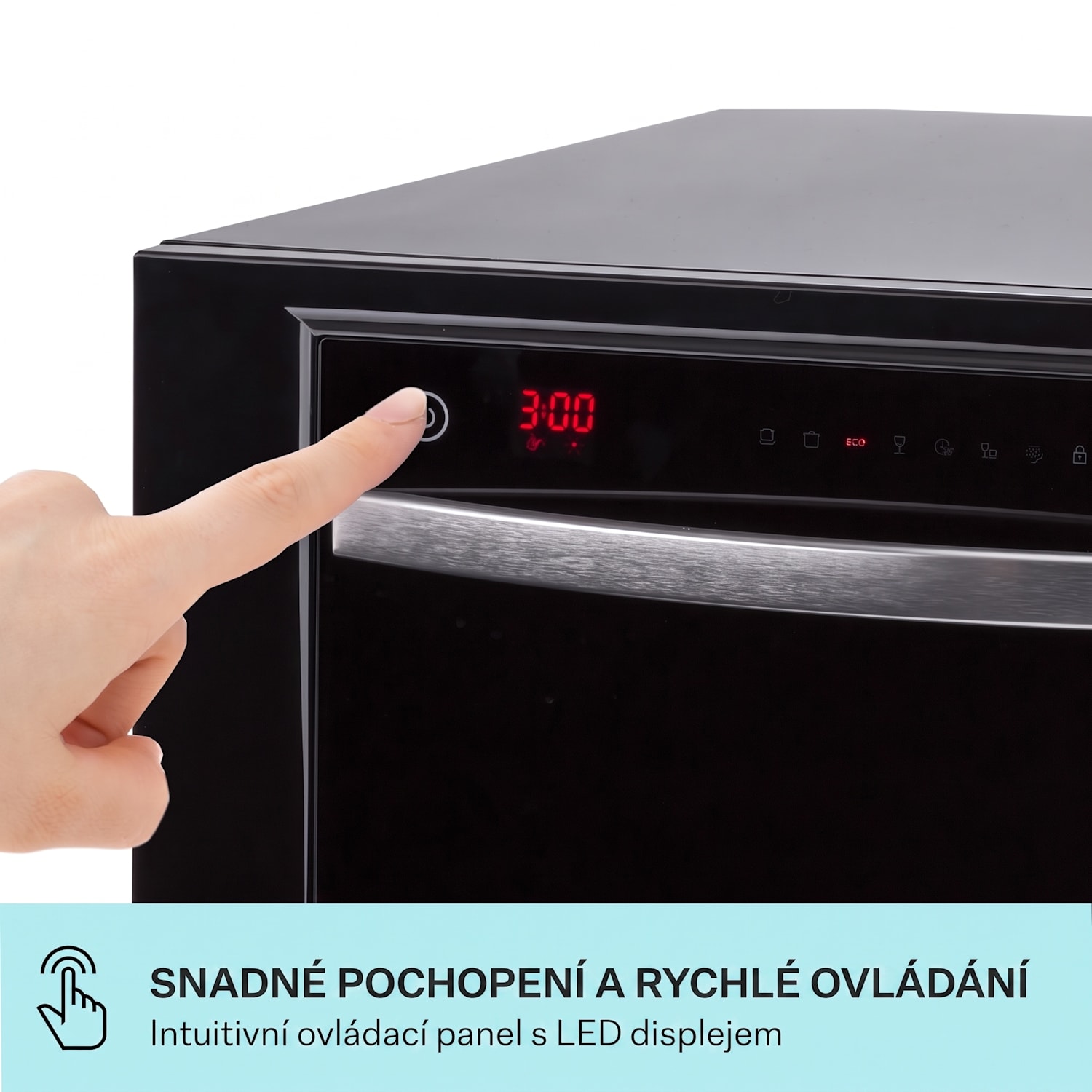Havasia UV 6 Luminance, myčka nádobí, volně stojící, 1380 W, UV světlo, skleněná přední část Černá