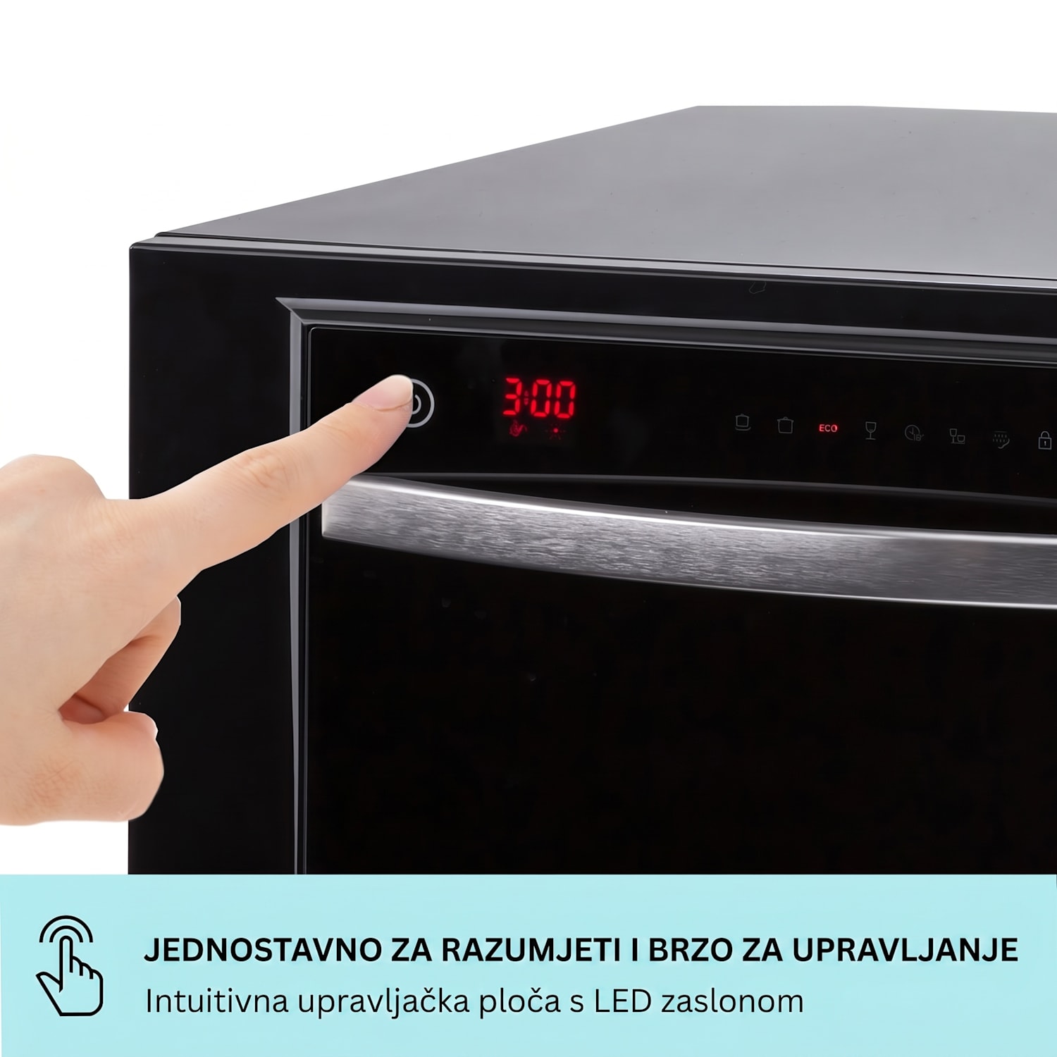 Havasia UV 6 Luminance, perilica posuđa, UV svjetlo, staklena fronta, samostojeća, 1380W Crna