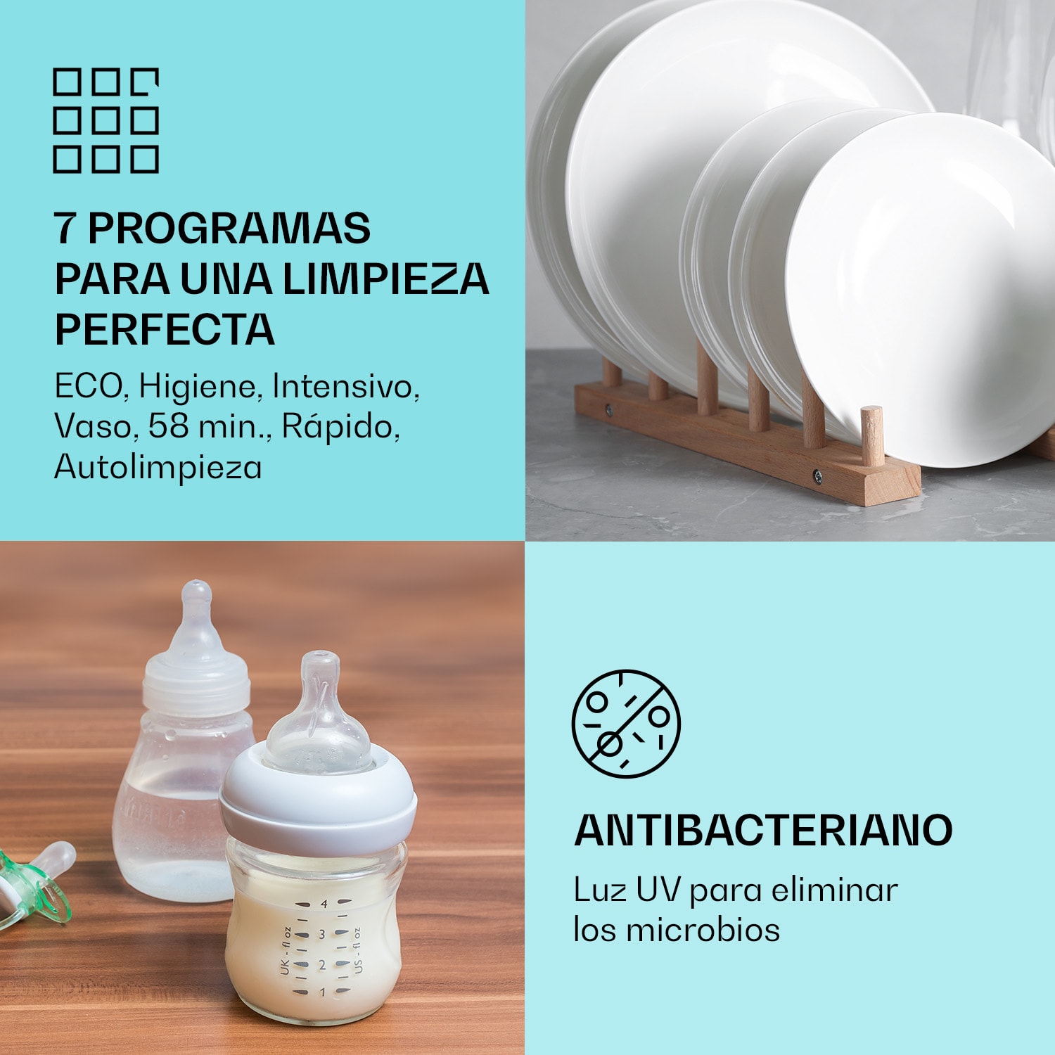 Havasia UV 6 Luminance Lavavajillas Luz UV Frontal de cristal Independiente 1380W Blanco