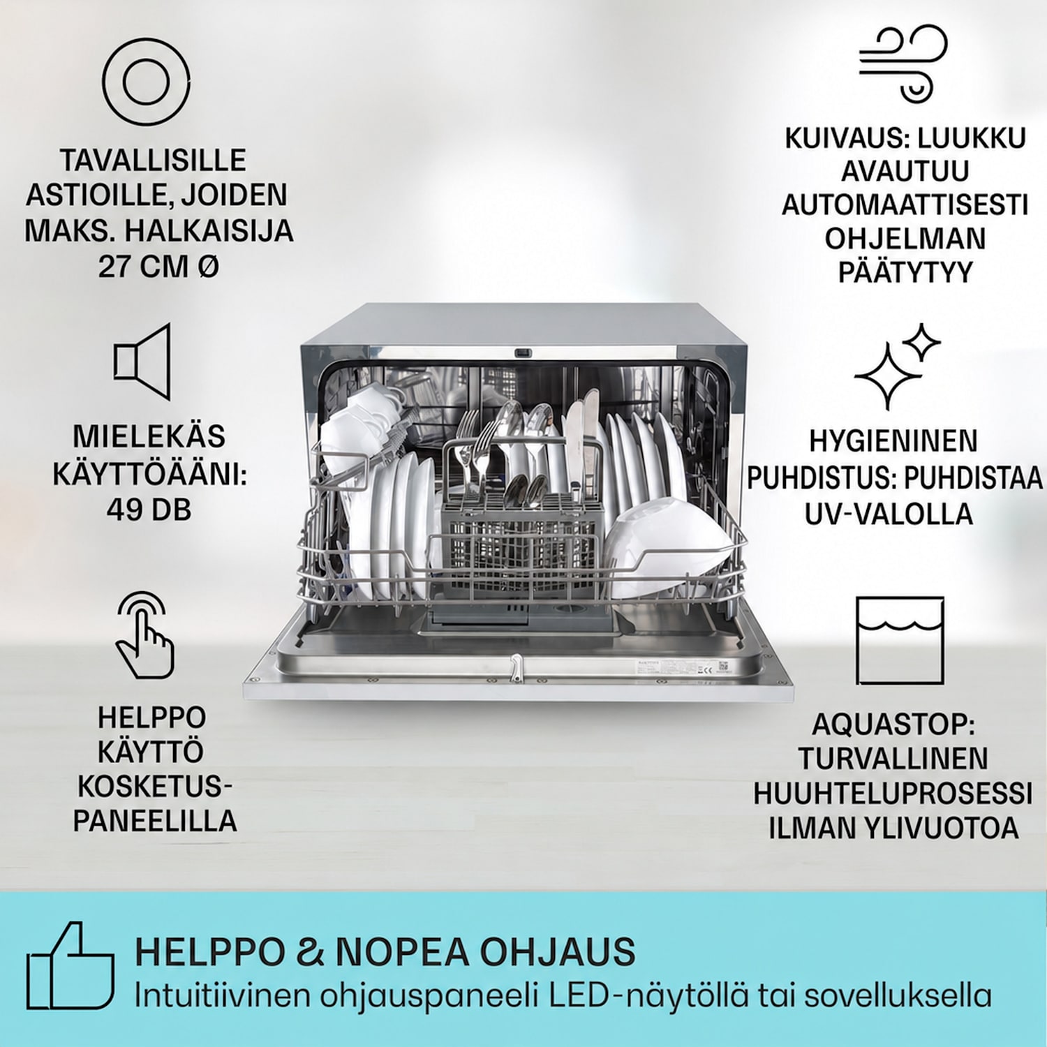 Havasia UV 6 Luminance astianpesukone UV-valo lasinen etupuoli vapaasti seisova 1380 W Valkoinen