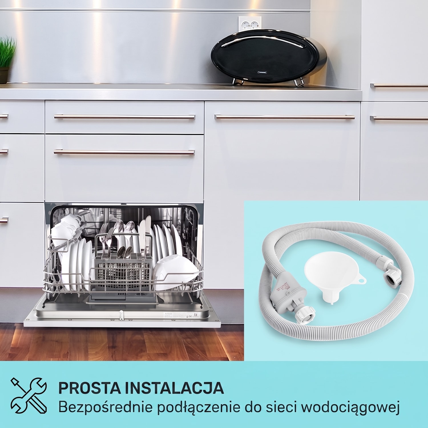 Havasia UV 6 Luminance, zmywarka do naczyń, wolnostojąca, lampa UV, szklany front, 1380 W Biały