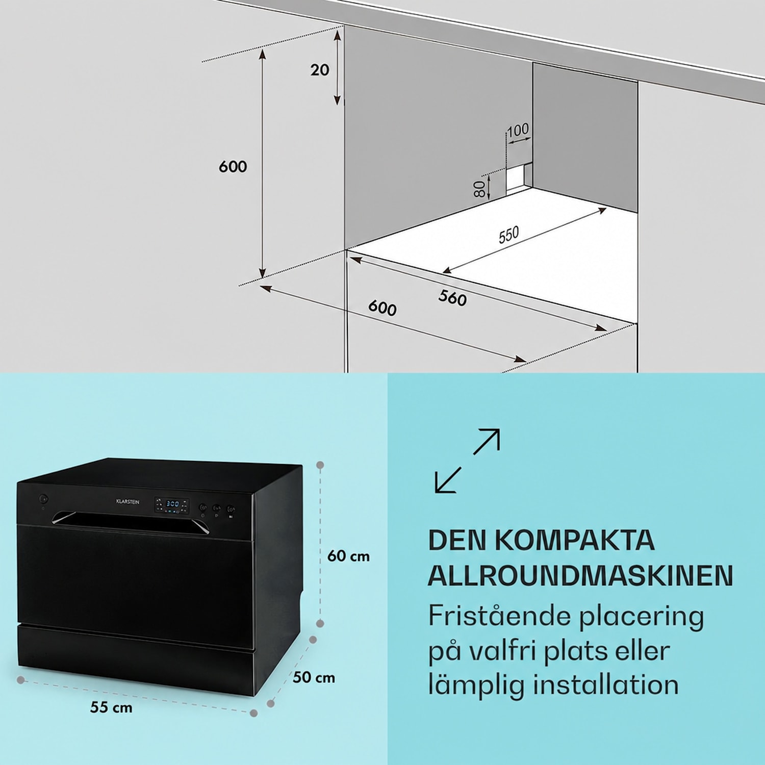 Amazonia TT 8 Diskmaskin UV-lampa fristående / inbyggnad 1620W 