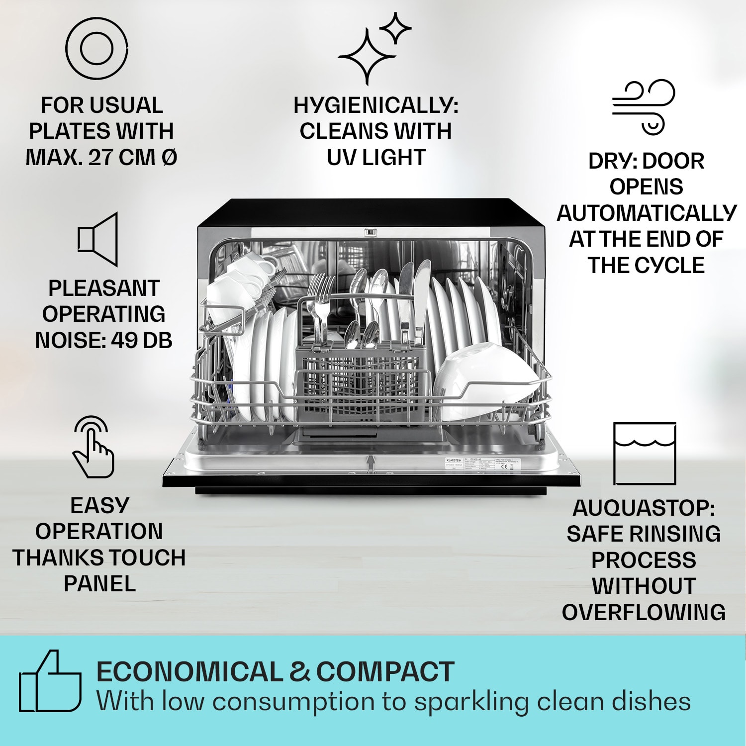 Havasia UV 8 vaatwasser UV-licht vrijstaand / inbouw 1620W 