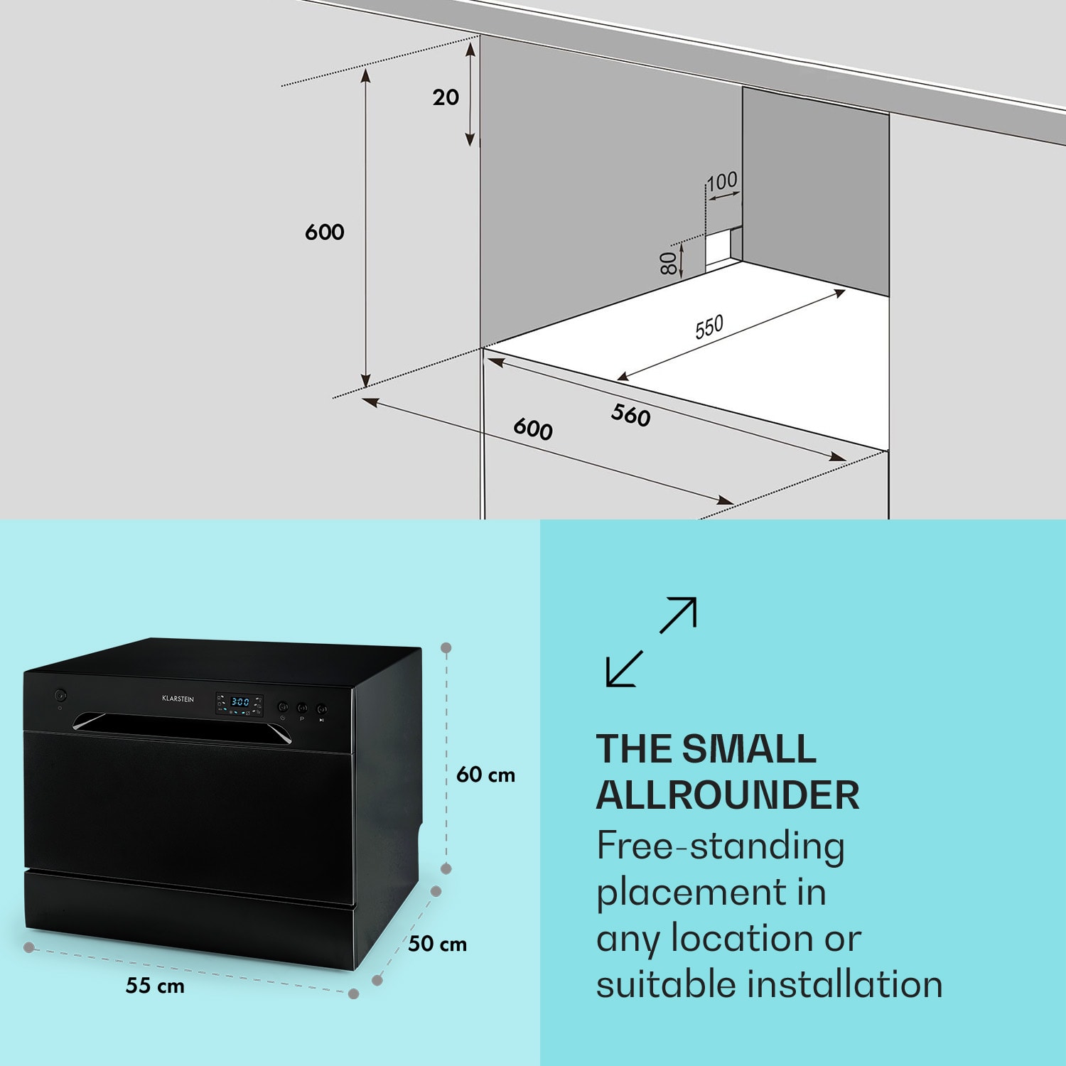 Havasia UV 8 vaatwasser UV-licht vrijstaand / inbouw 1620W 