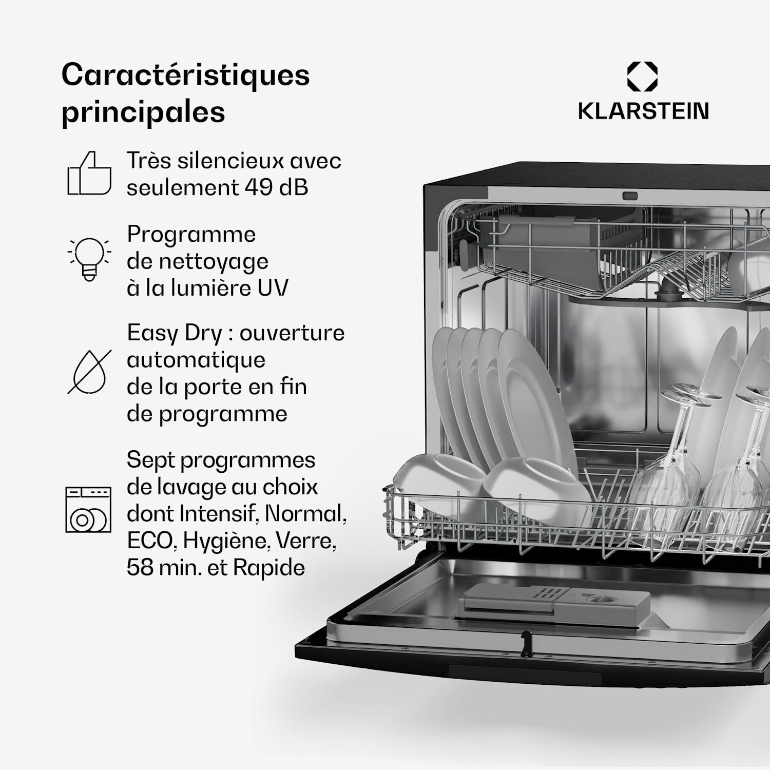 Havasia UV 8 Neo Lave-vaisselle de table lumière UV en pose libre / à encastrer 1620 W 