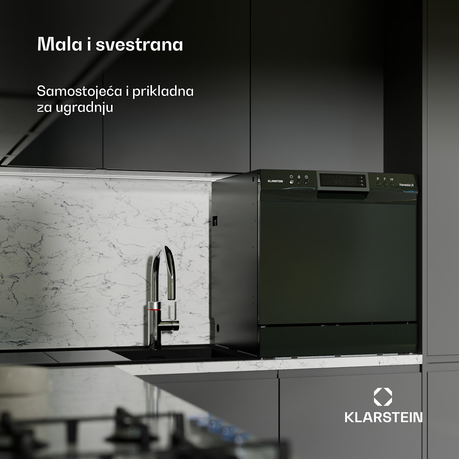 Havasia UV 8 Neo, stolna perilica posuđa, UV svjetlo, samostojeća / ugradbena, 1380W 